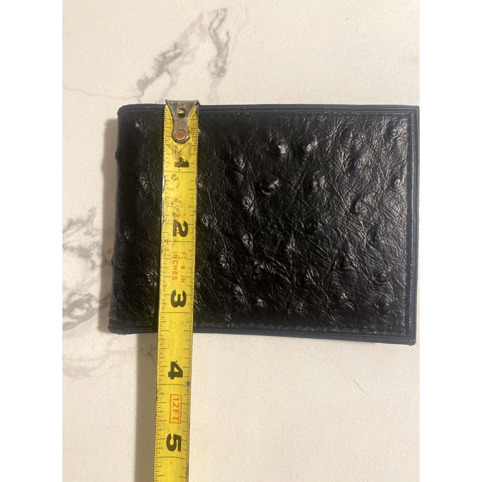 Vintage VINTAGE Black Ostrich Bifold Wallet Wodeco Fluor Drilling Services Size ONE SIZE - 3 Thumbnail