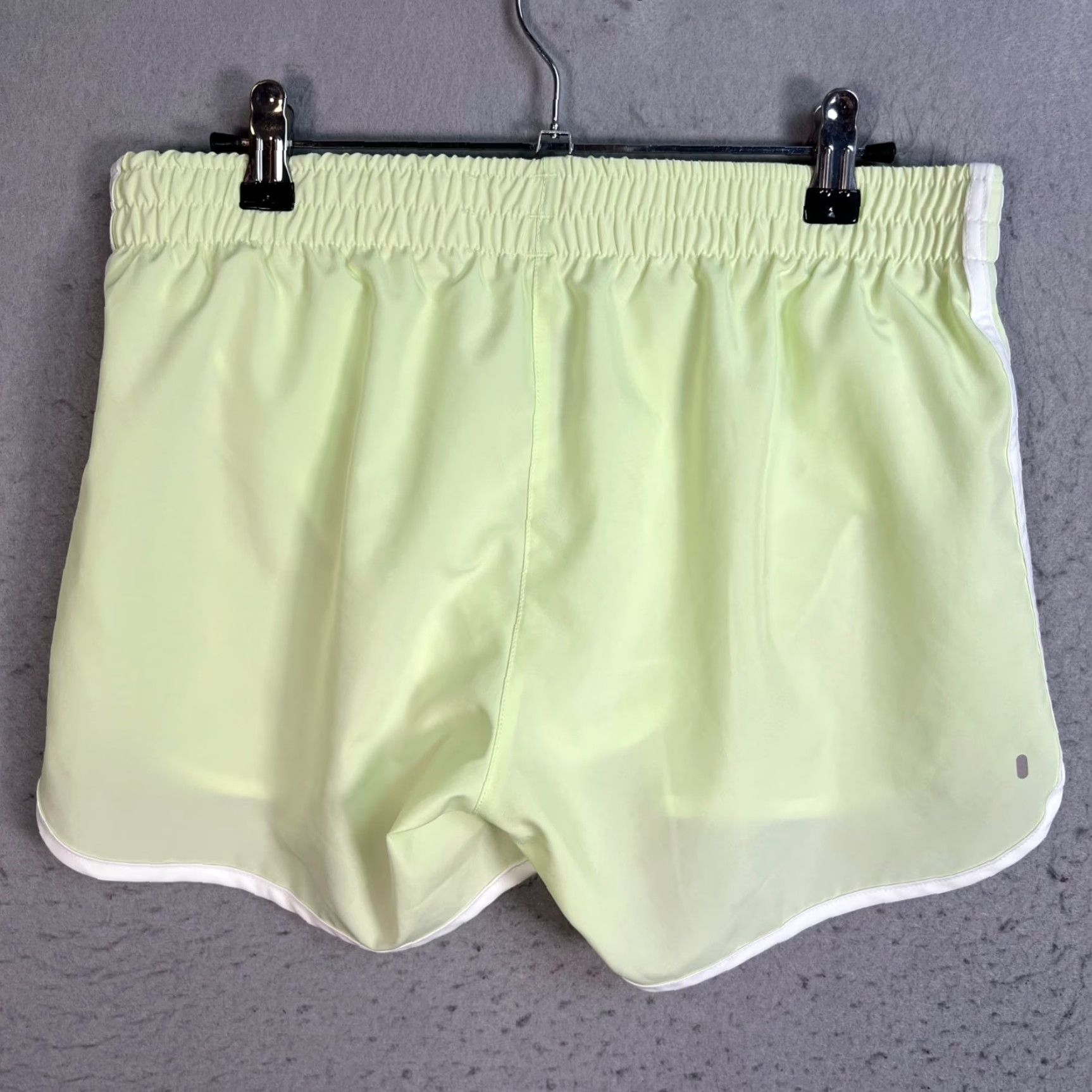 Adidas Adidas Womens Medium Lime Green Running Shorts W/ White Trim - Athletic, Activewear, 30 in Waist, Drawstring, Polyester, Regular, Inseam 4 in, Sports Size 32" / US 10 / IT 46 - 2 Thumbnail