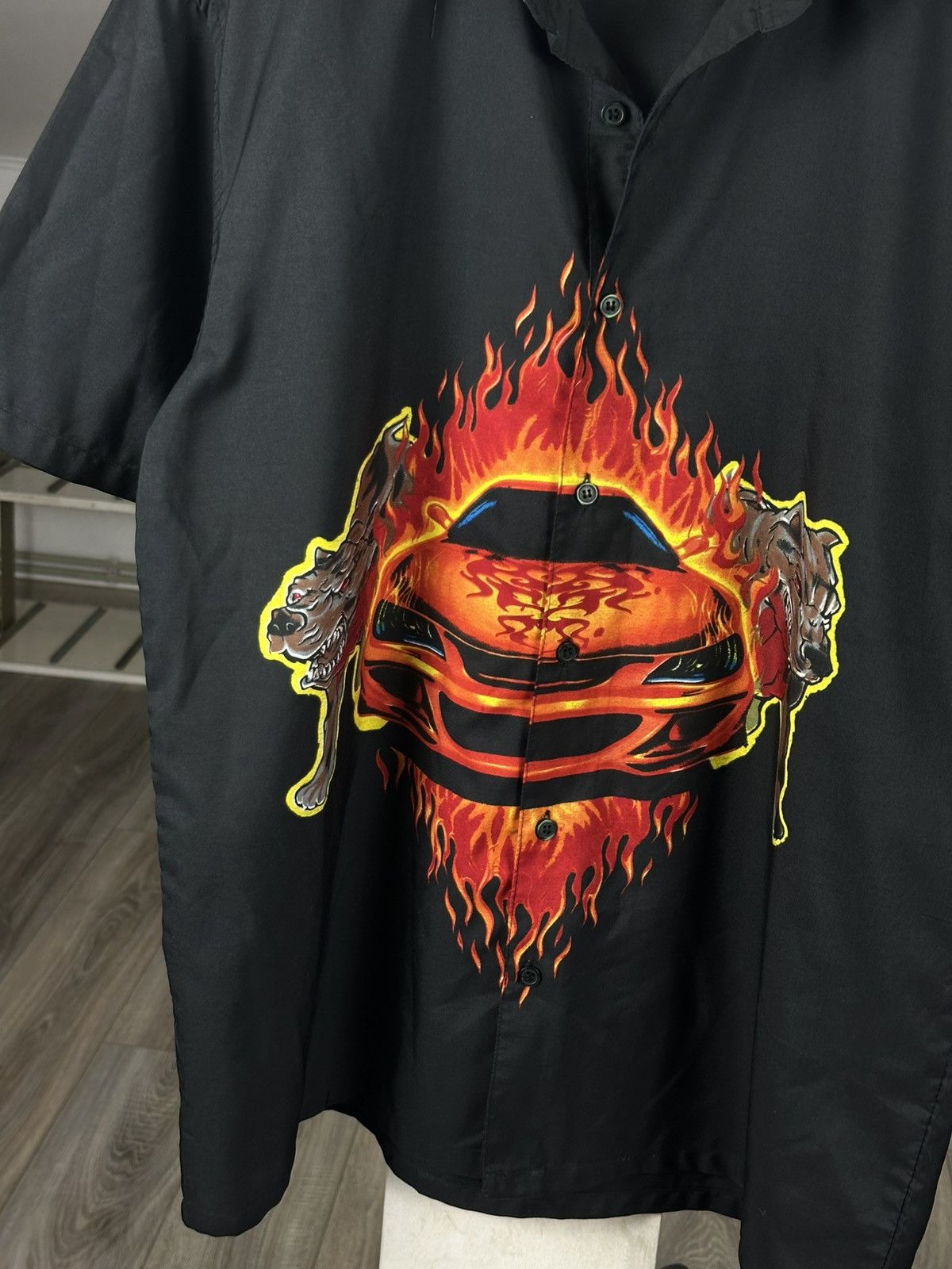 Quiksilver Rare Black Cars Dog Hawaii Palm Shirt Tee Size US M / EU 48-50 / 2 - 4 Thumbnail