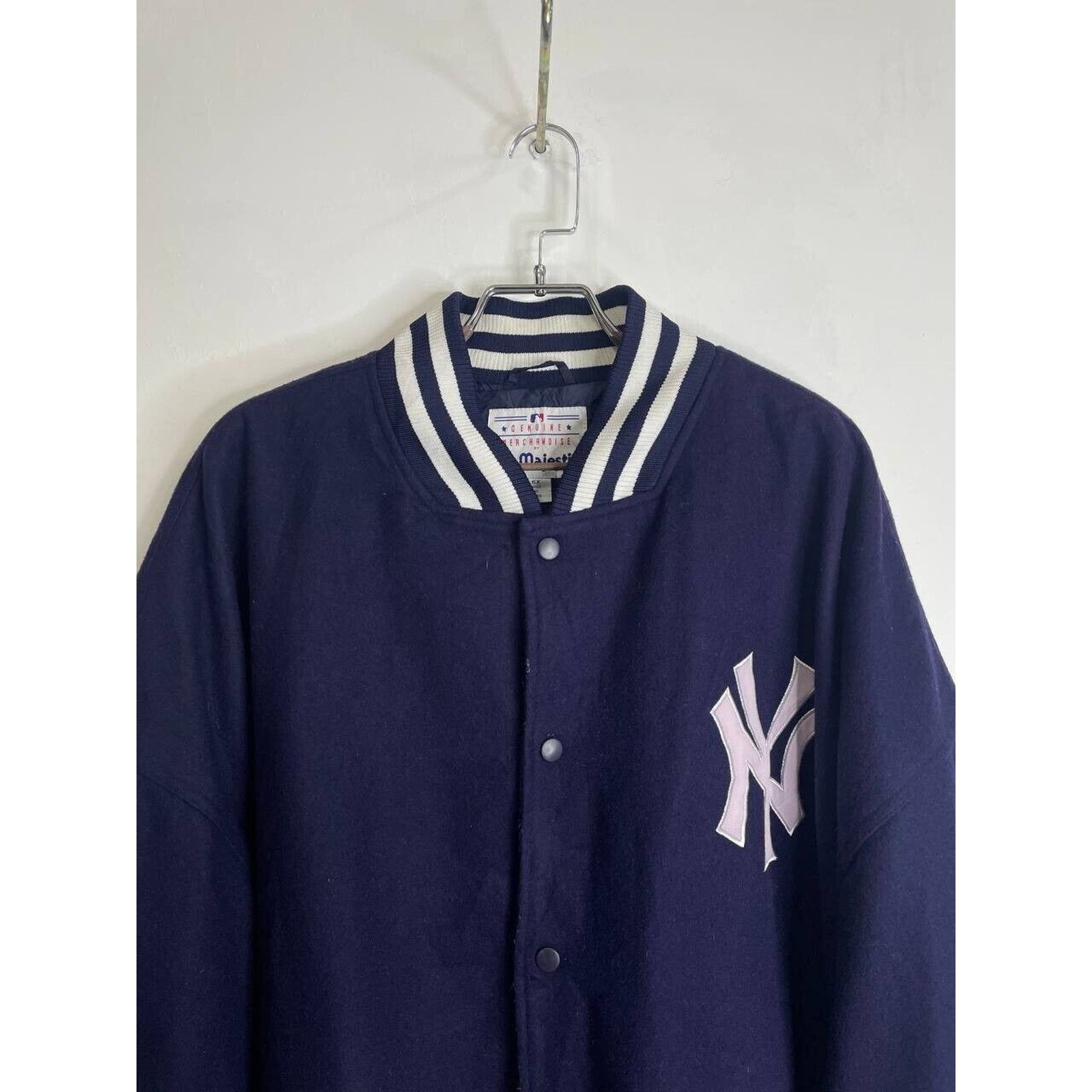 Majestic × Vintage Vintage New York Yankees Majestic Wool Varsity Jacket 6X Size US XXL / EU 58 / 5 - 2 Thumbnail