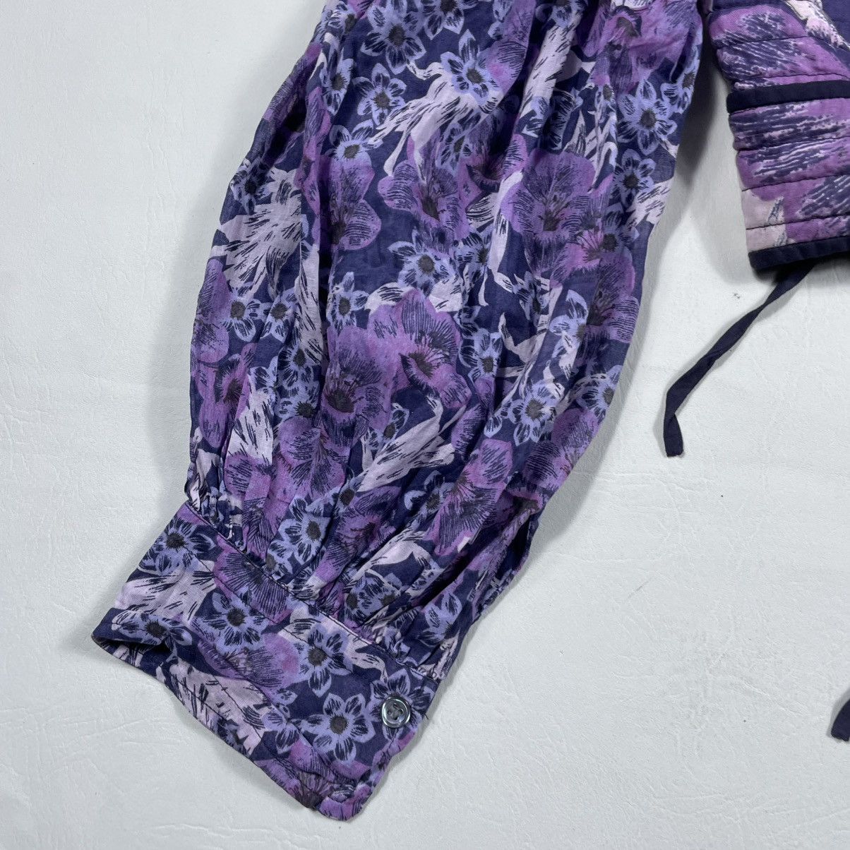 Isabel Marant Etoile ISABEL ÉTOILE MARANT PURPLE HALITA FLORAL CROPPED BLOUSE Size XS / US 0-2 / IT 36-38 - 4 Thumbnail