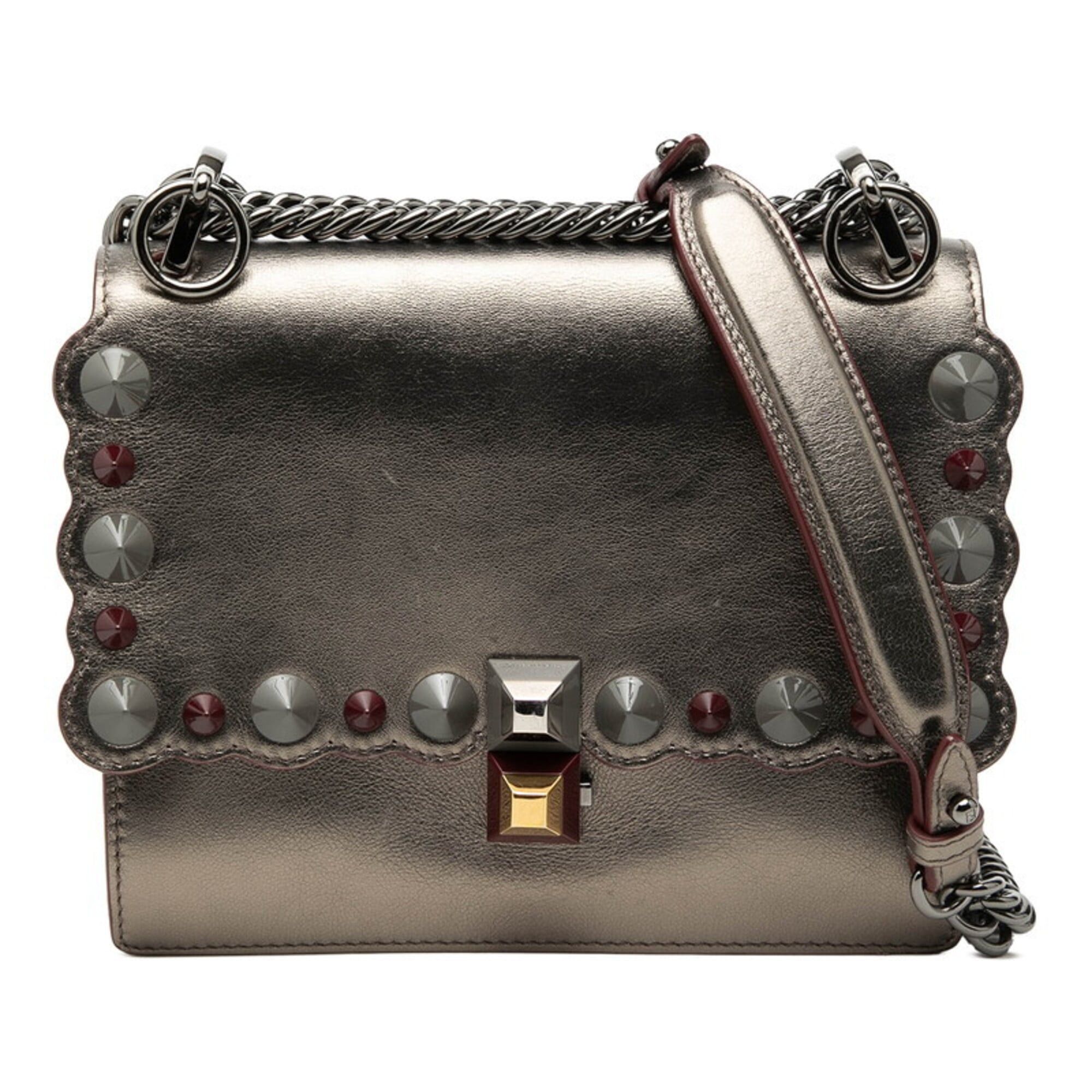 Fendi Fendi Kanai Chain Shoulder Bag, Silver Leather, Women's FENDI Size ONE SIZE - 1 Thumbnail