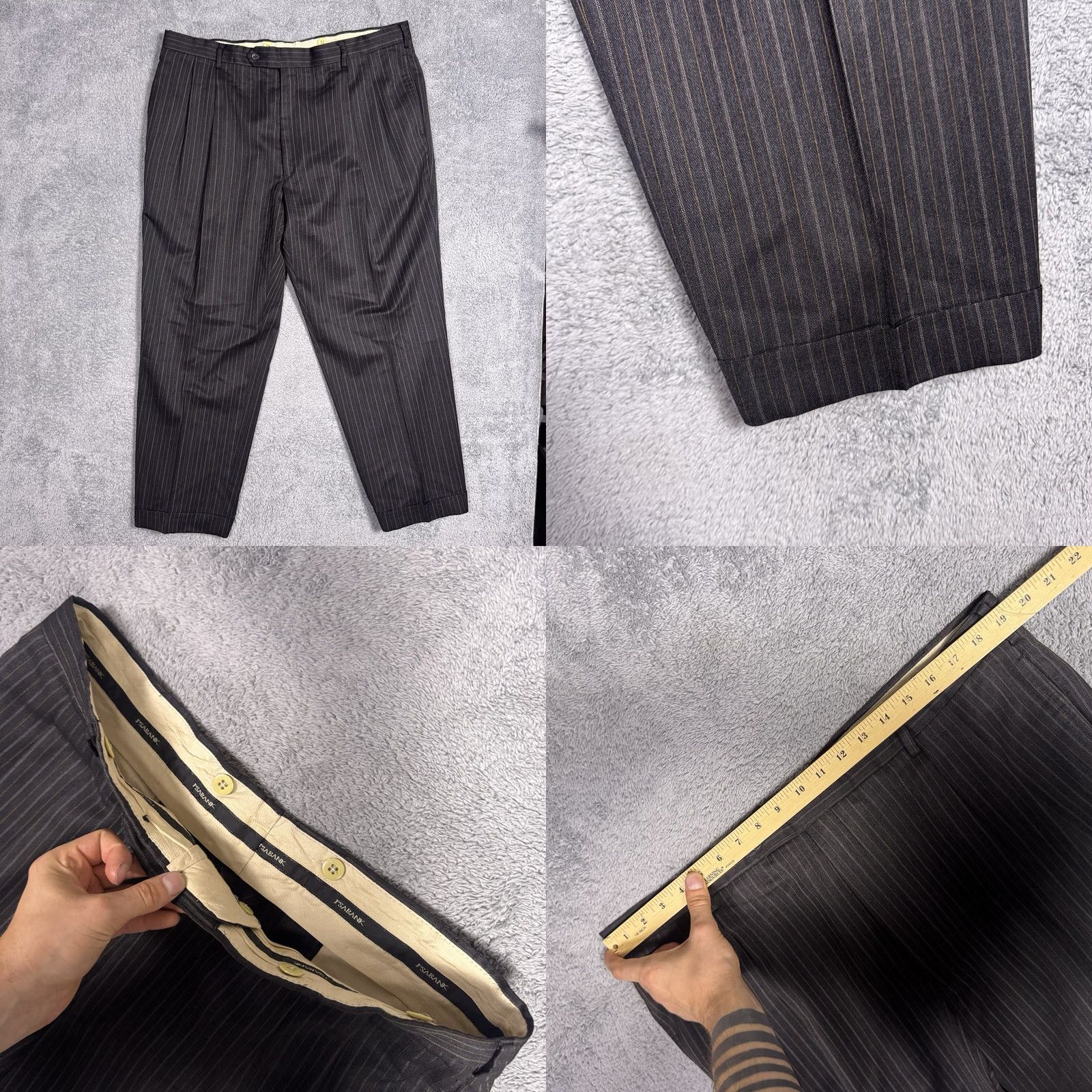 Jos. A. Bank Jos A Bank Suit Mens 46R 38x28 Signature Gordon Office Wool Pinstripe Cuffed Set Size 46R - 9 Thumbnail