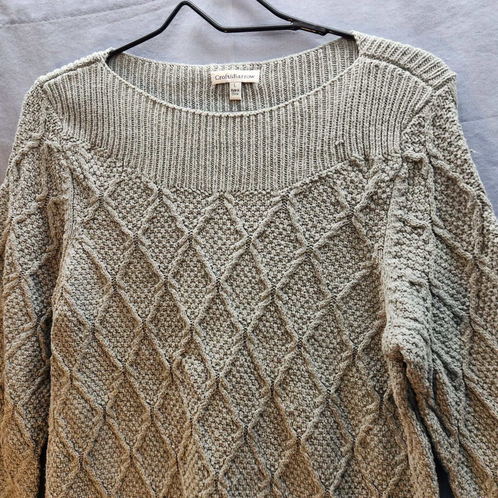 Croft & Barrow Croft And Barrow Womens Sweater Gray Size Large Size L / US 10 / IT 46 - 2 Thumbnail