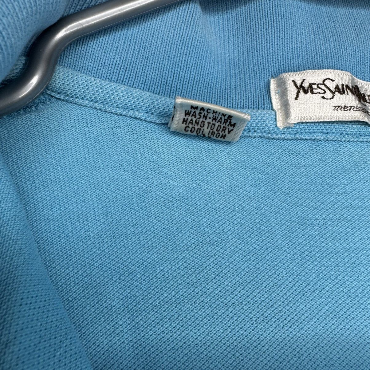 Yves Saint Laurent YSL collared shirt tshirt blue with ysl white embroidery Size US L / EU 52-54 / 3 - 5 Thumbnail