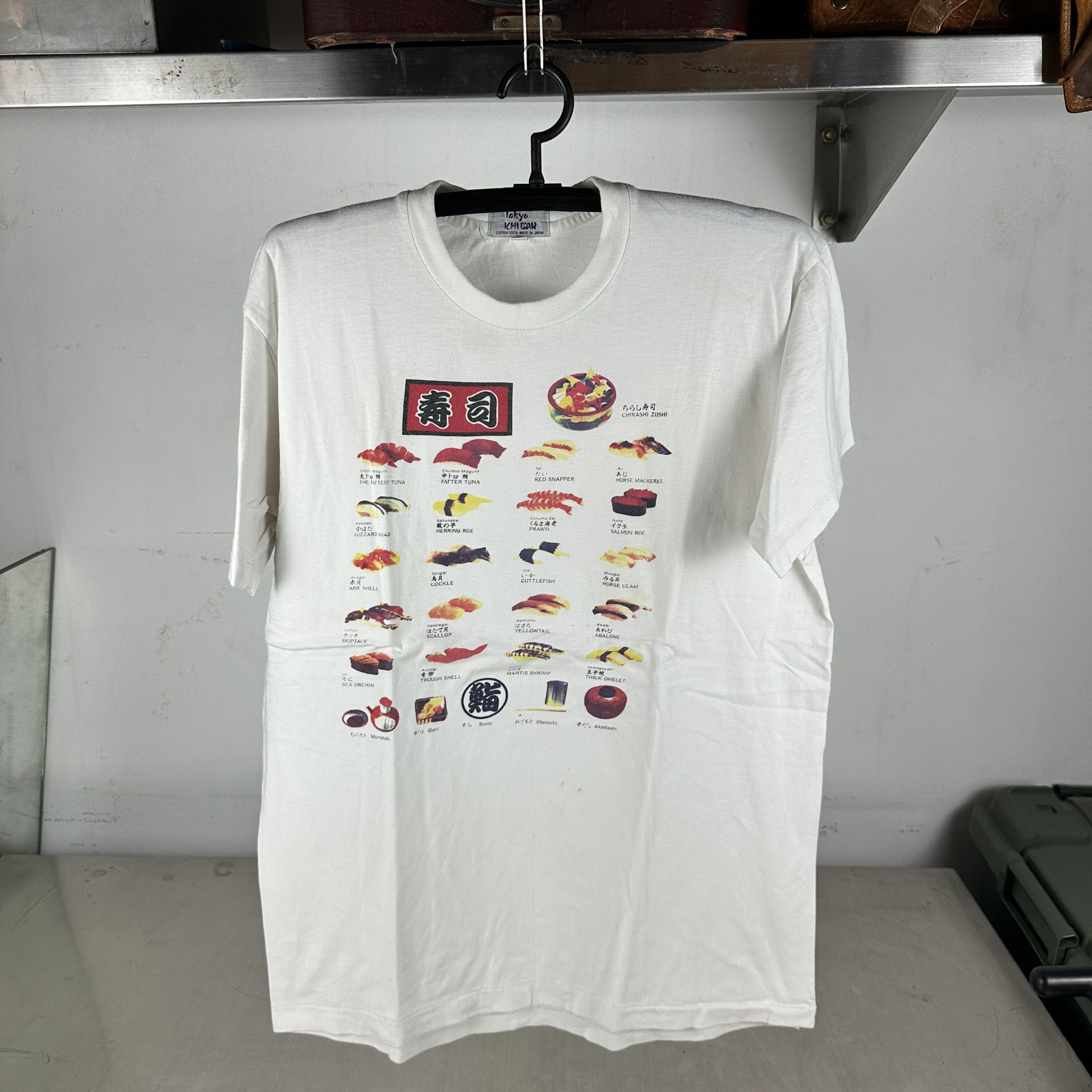 Vintage Vintage 90s Sushi Japanese Food Menu Single Stitch T-Shirt Size US L / EU 52-54 / 3 - 1 Thumbnail
