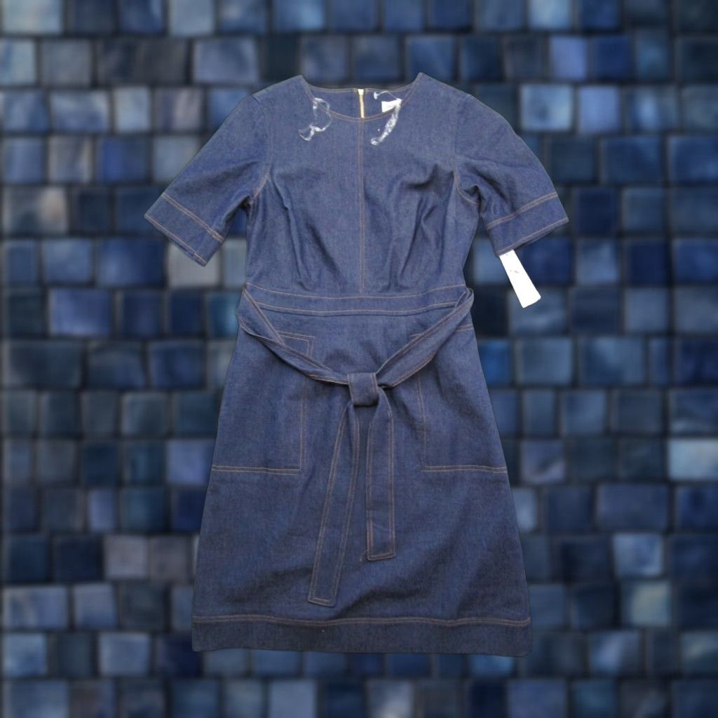 Vintage Shelby & Palmer Shirt Dress Denim Blue Size 6 Short Sleeve Collared Knee Length Womens Bagged New Size M / US 6-8 / IT 42-44 - 1 Thumbnail