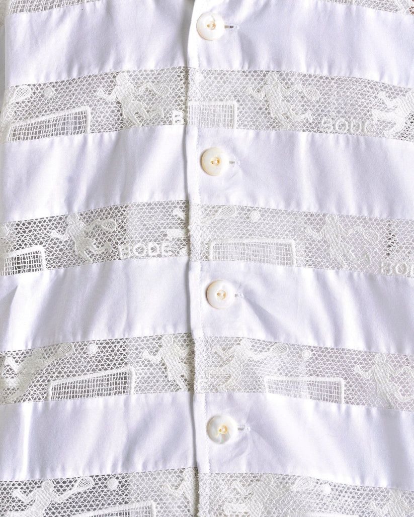 o1s1v1r1oon0825 Tennis Lace SS Shirt in Milk/White