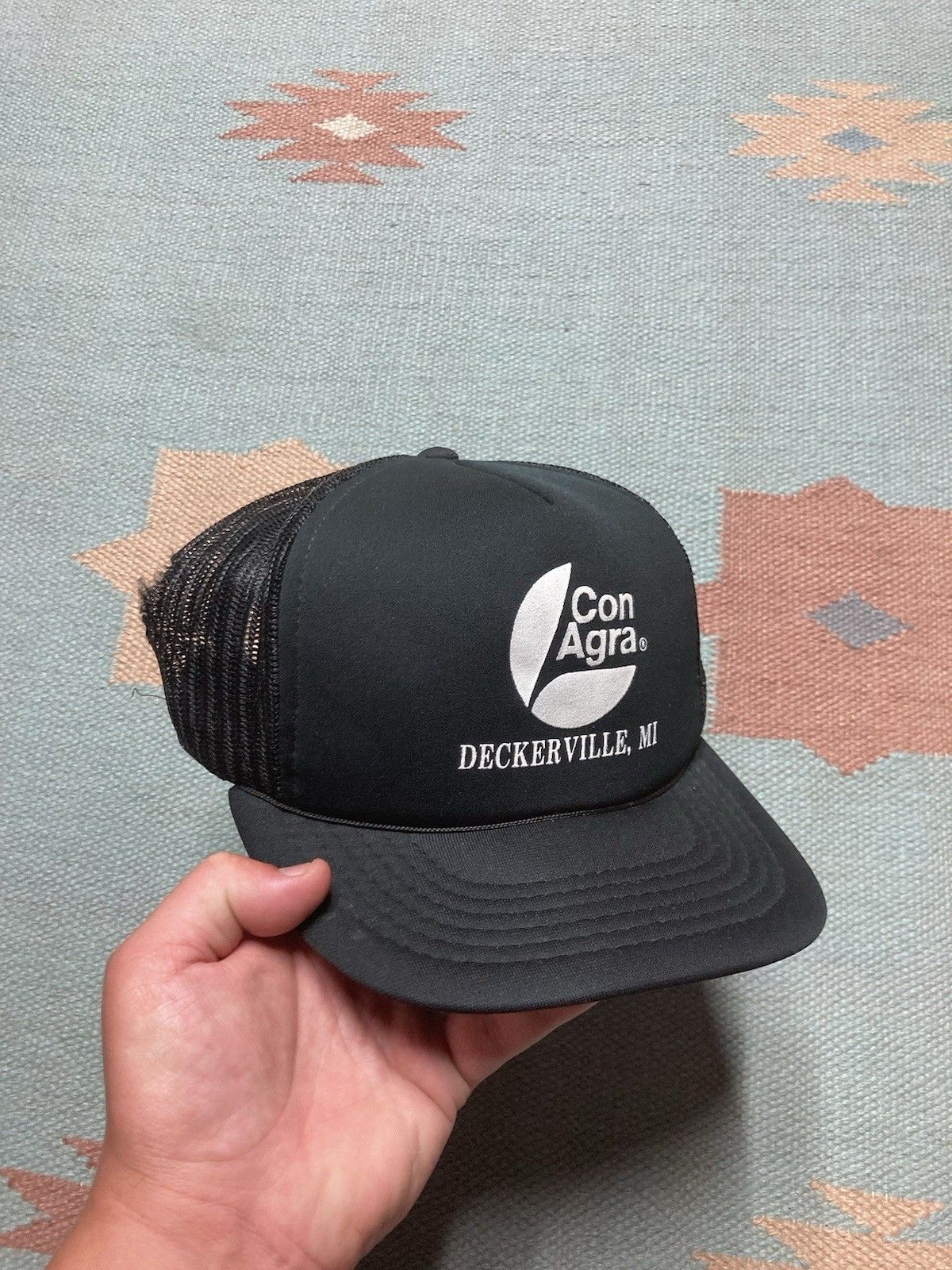 Vintage trucker hat Con Agra Deckerville Michigan farm distressed Size ONE SIZE - 1 Thumbnail
