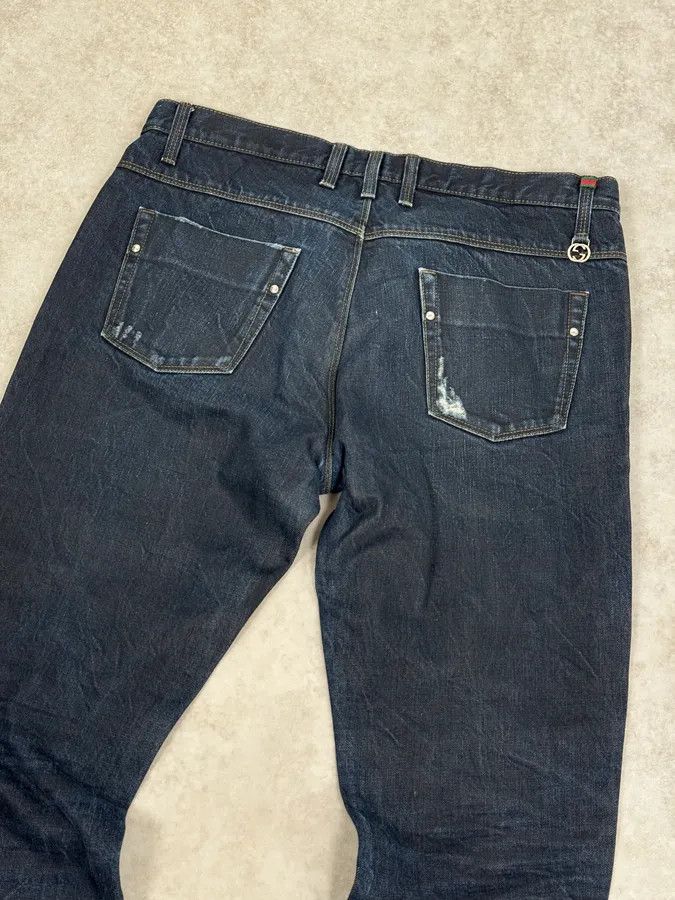 Gucci AW2009 Gucci Navy Oiled Denim Jeans by Frida Giannini Size US 32 / EU 48 - 7 Thumbnail