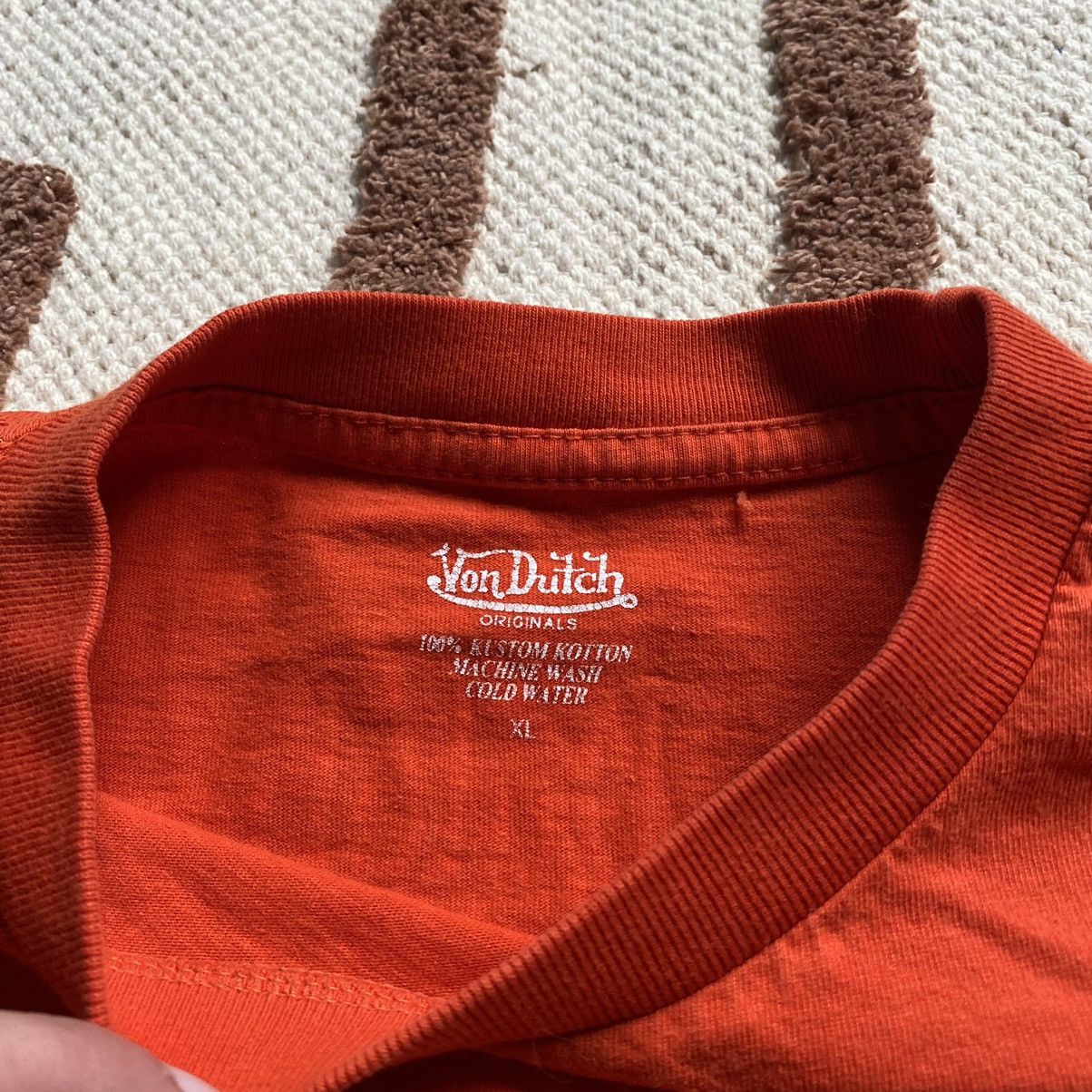 Von Dutch VON DUTCH Y2K MOTOR OIL CALIFORNIA ORANGE T SHIRT Size US XL / EU 56 / 4 - 4 Thumbnail