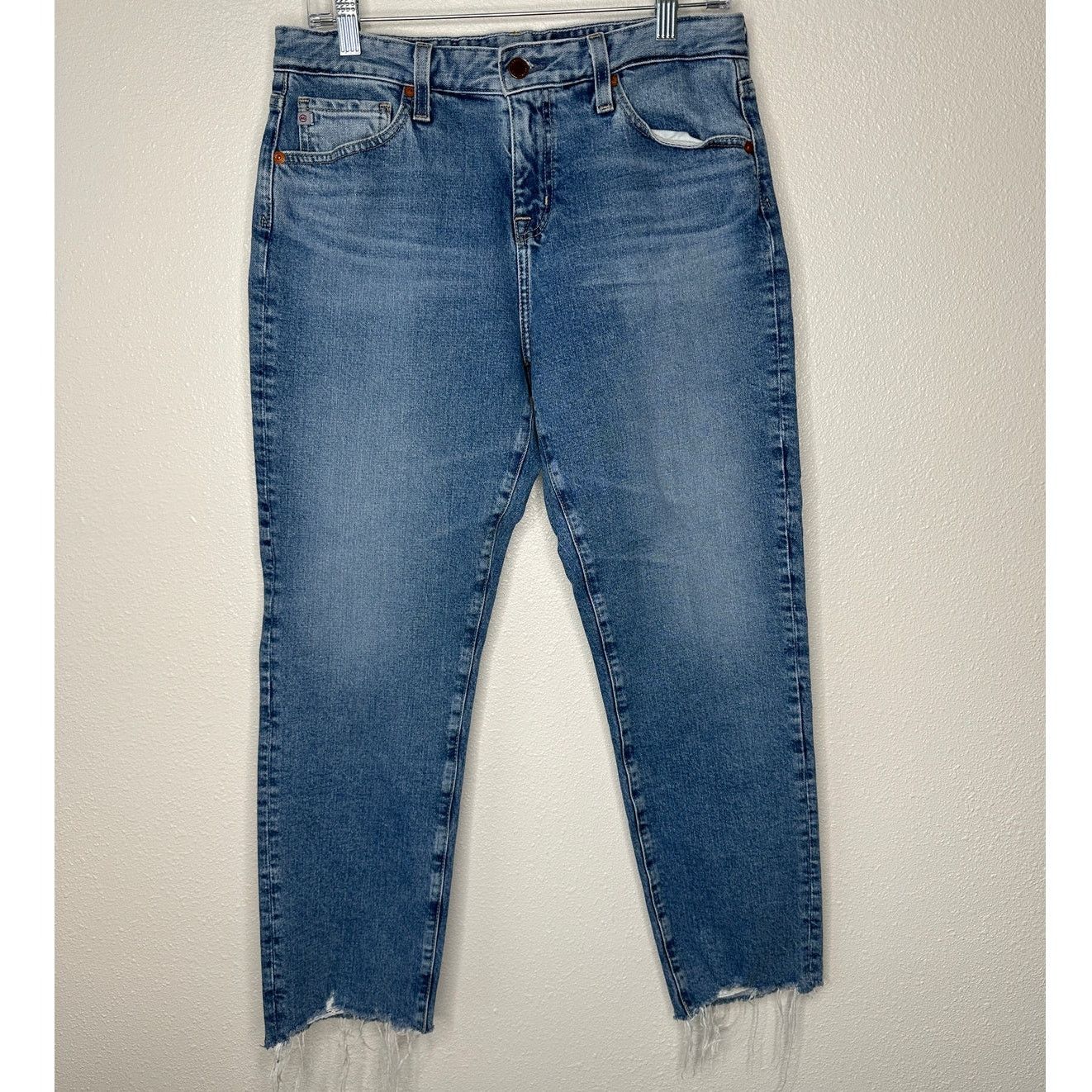 AG Adriano Goldschmied Adriano Goldschmied Ex-Boyfriend Raw Hem Medium Wash Jeans Size 28" / US 6 / IT 42 - 1 Thumbnail