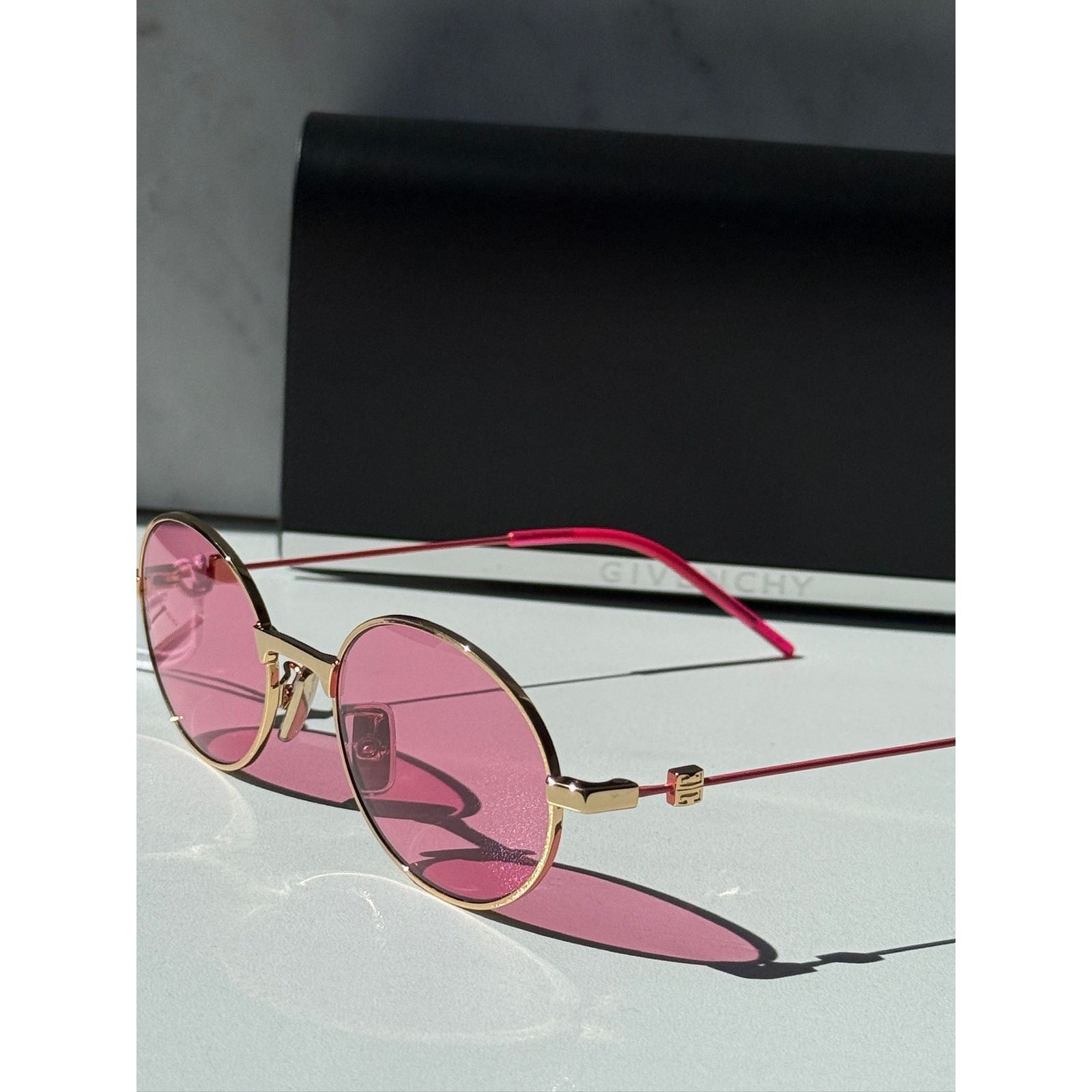 Givenchy NEW Givenchy GV40107U Oval Gold Pink Sunglasses $450 Size ONE SIZE - 7 Thumbnail