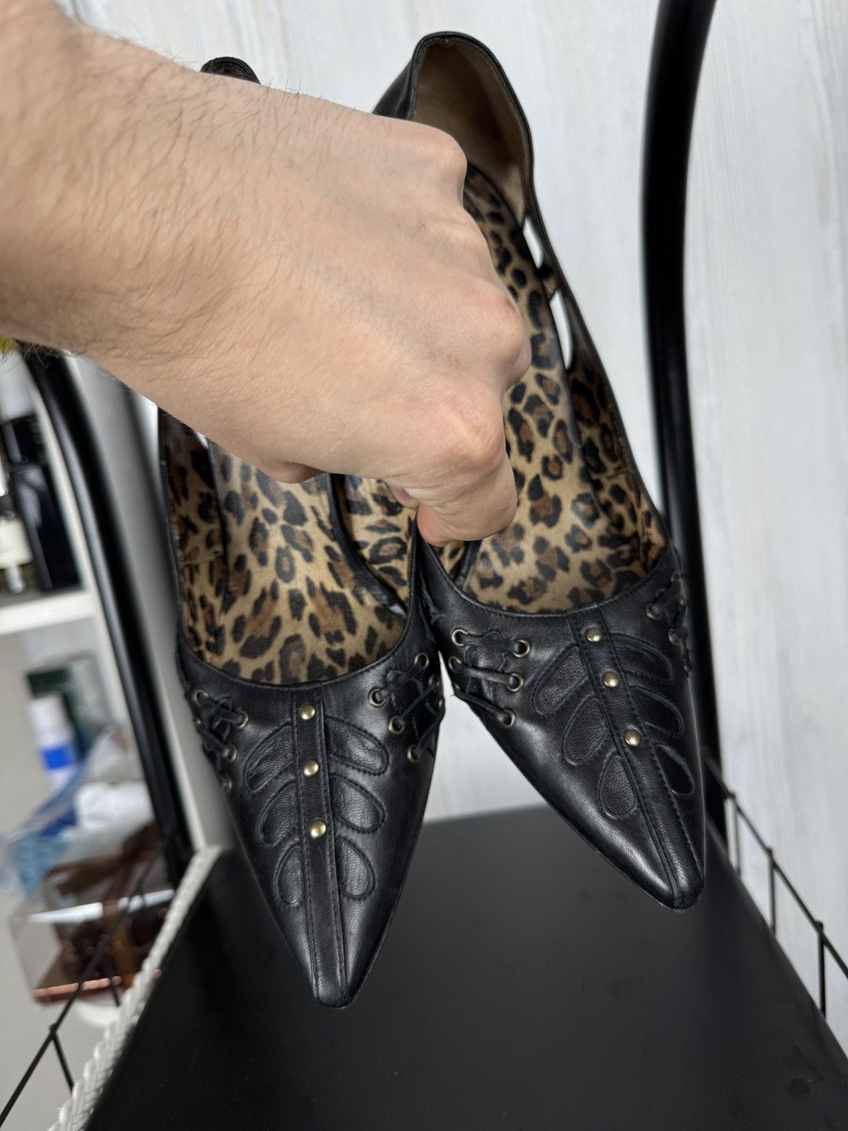 Dolce & Gabbana Dolce & Gabbana vintage black leopard heels slingbacks Size US 11 / IT 41 - 15 Thumbnail