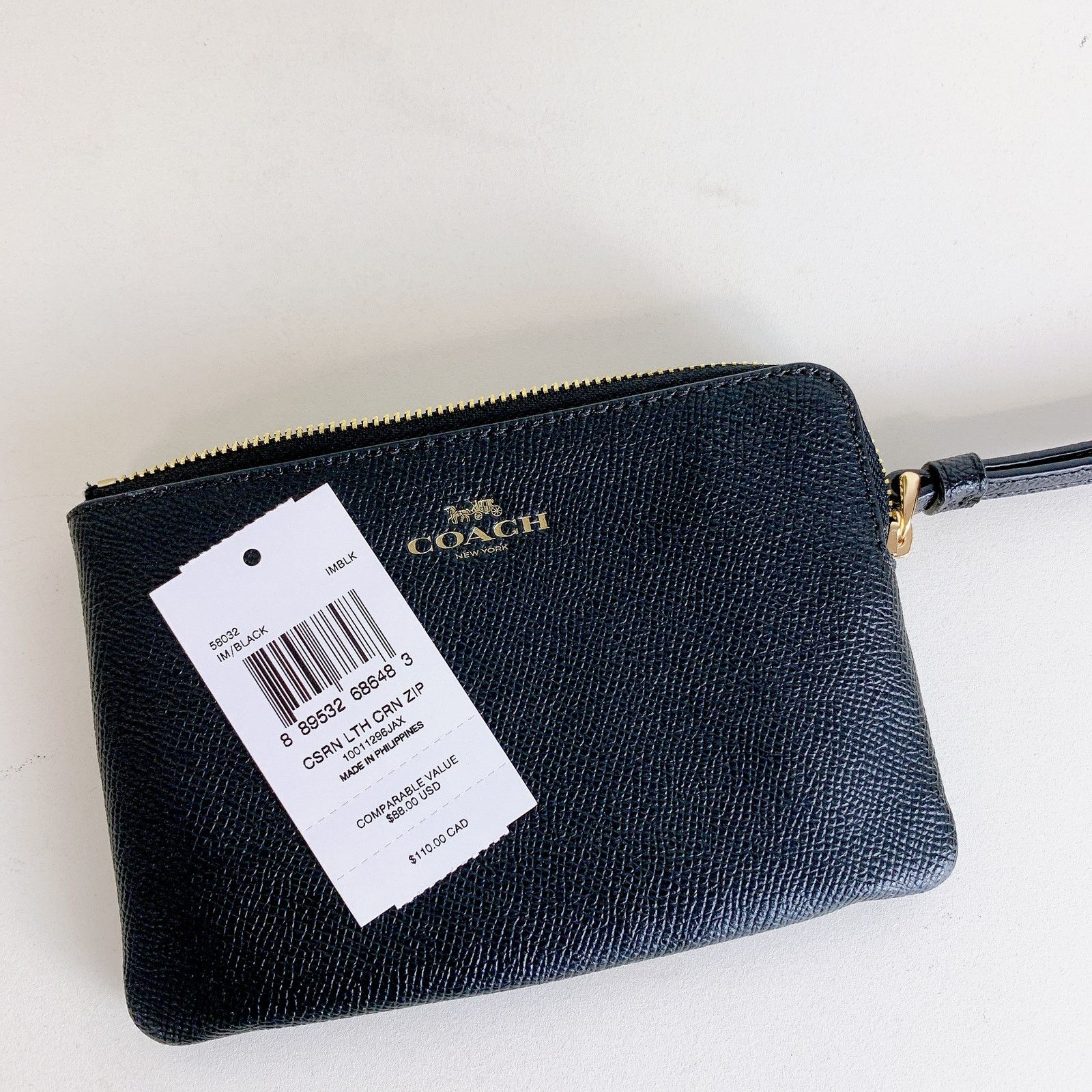 Coach Coach 58032 Corner Zip Wristlet IN Black Size ONE SIZE - 4 Thumbnail