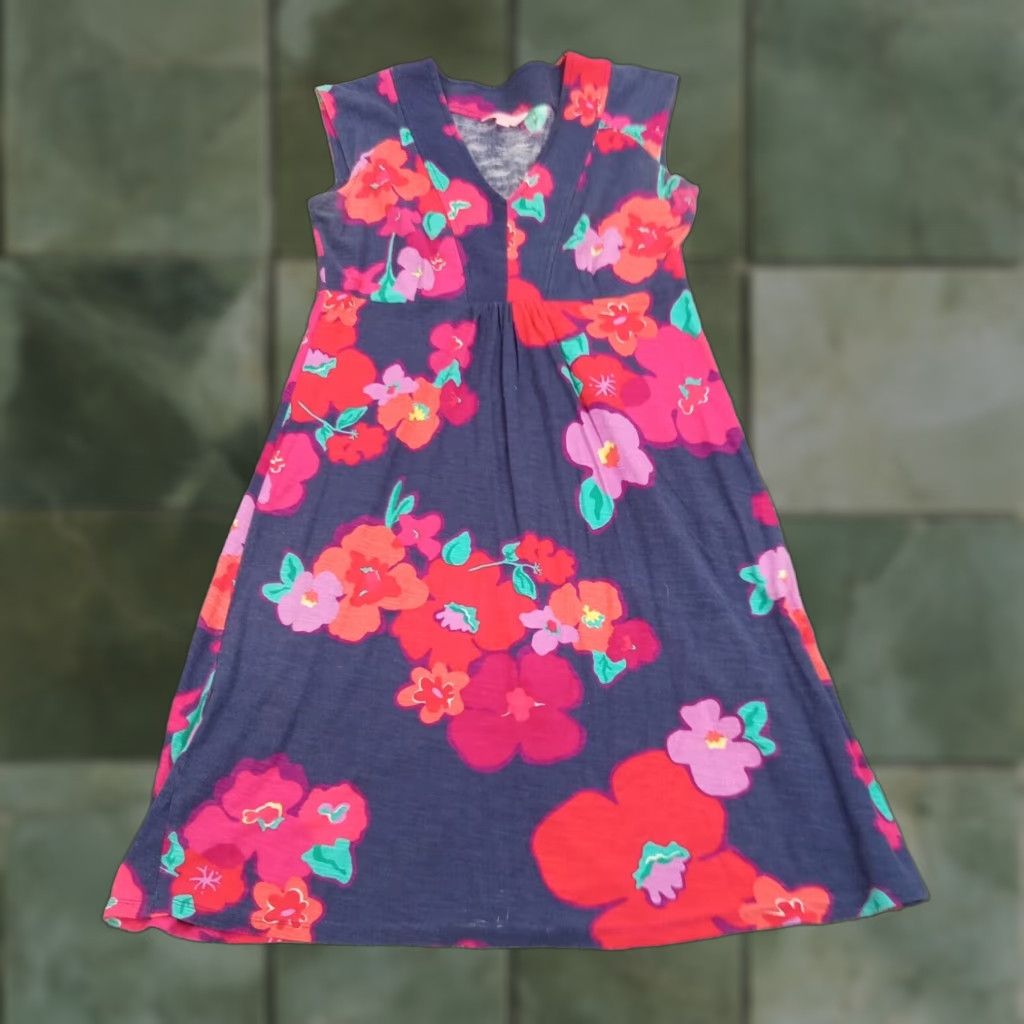 Lilly Pulitzer Lilly Pulitzer Blue Floral Fit and Flare Dress Womens Small Casual Size S / US 4 / IT 40 - 1 Thumbnail