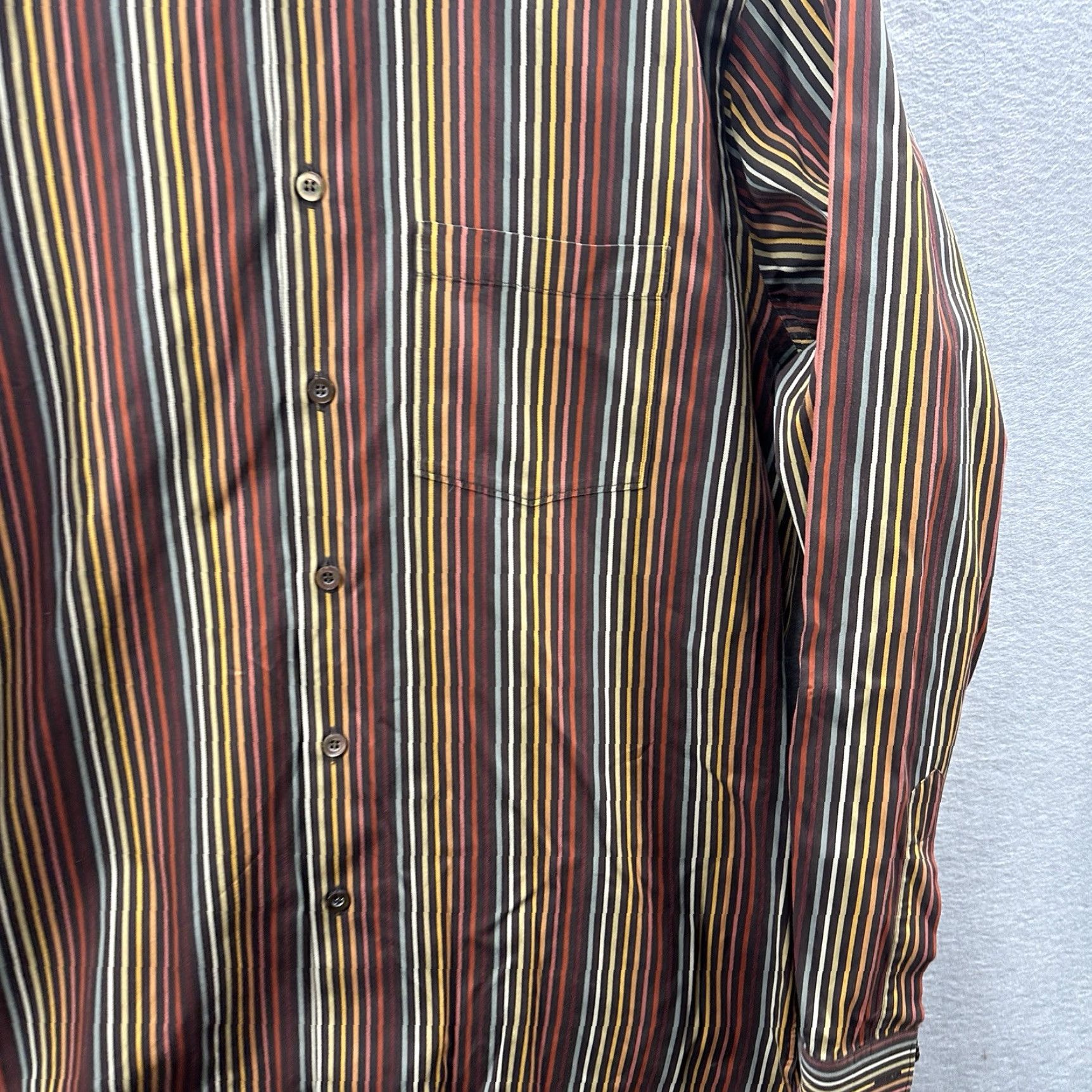 Ermenegildo Zegna Ermenegildo Zegna Dress Shirt Mens XL Striped Cotton Preppy Hipster Red Modern Classic Shirt Mens XL Stripe Cotton Zegna Size 46R - 4 Thumbnail