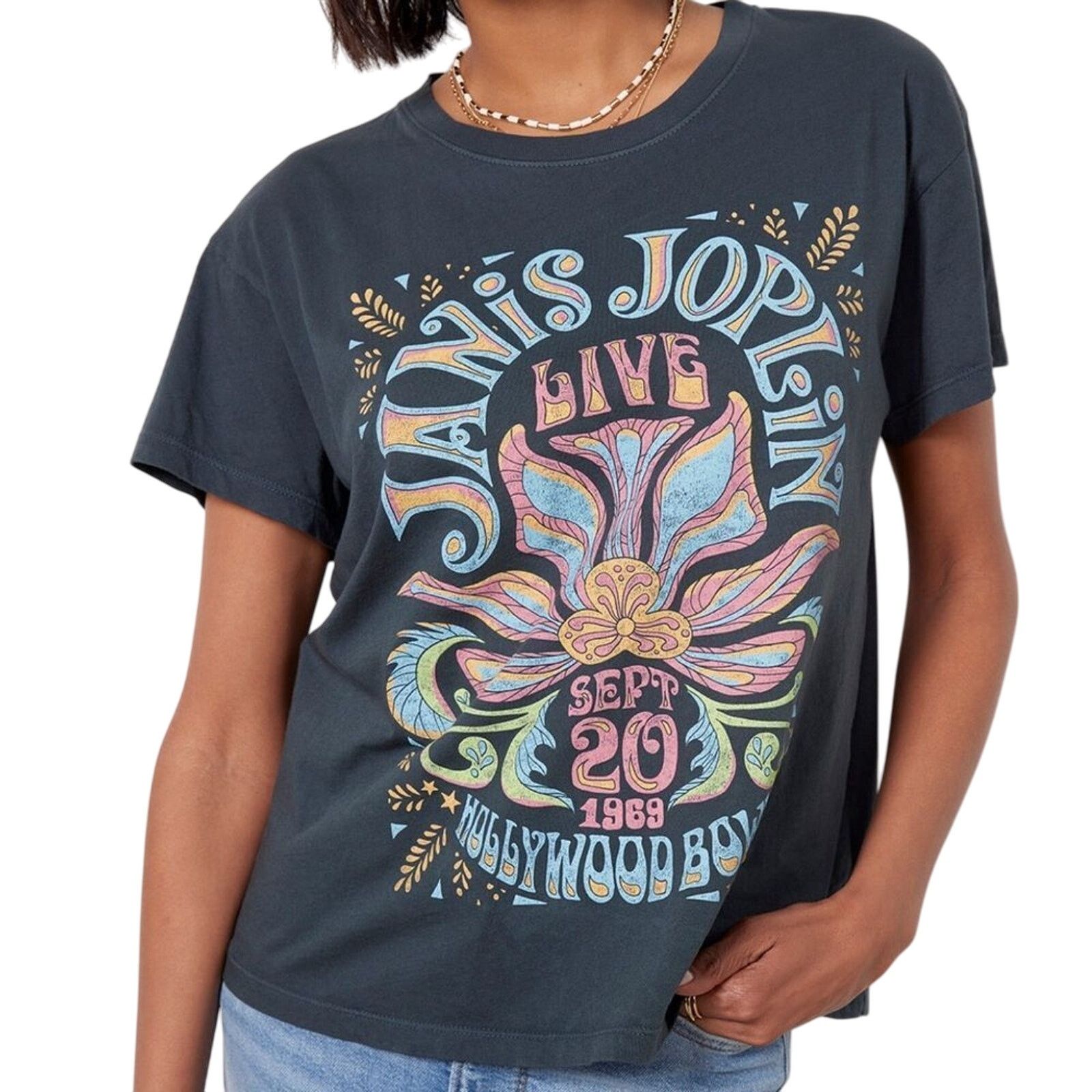 Anthropologie LETLUV Janis Joplin Live 1969 Hollywood Bowl Crewneck Tee Size S / US 4 / IT 40 - 2 Thumbnail
