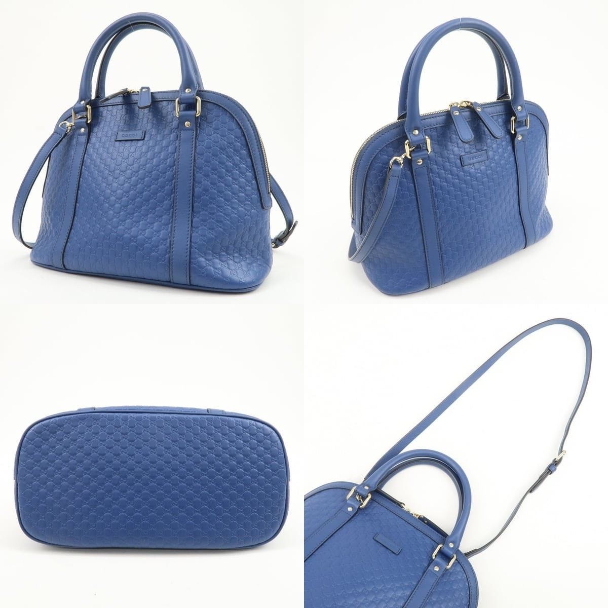 Gucci Gucci Microguccissima Dome Calfskin Shoulder Bag Blue Size ONE SIZE - 3 Thumbnail