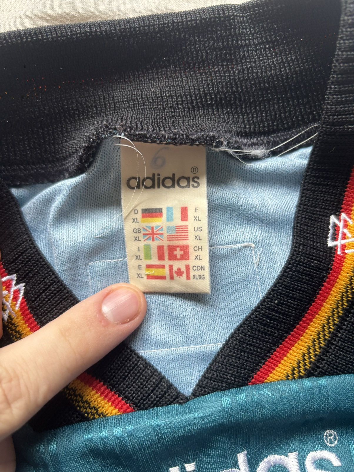 Adidas Germany 1996-98 away jersey Size US XL / EU 56 / 4 - 3 Thumbnail