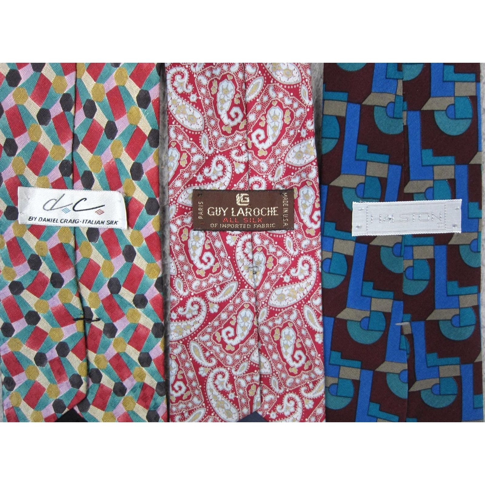 Halston Vintage Tie Lot of 3 Mens Silk Paisley Size ONE SIZE - 6 Thumbnail
