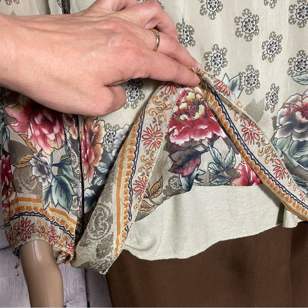 Other New Tempo Paris Silk Viscose Floral Top Made In Italy Size Size L / US 10 / IT 46 - 5 Thumbnail
