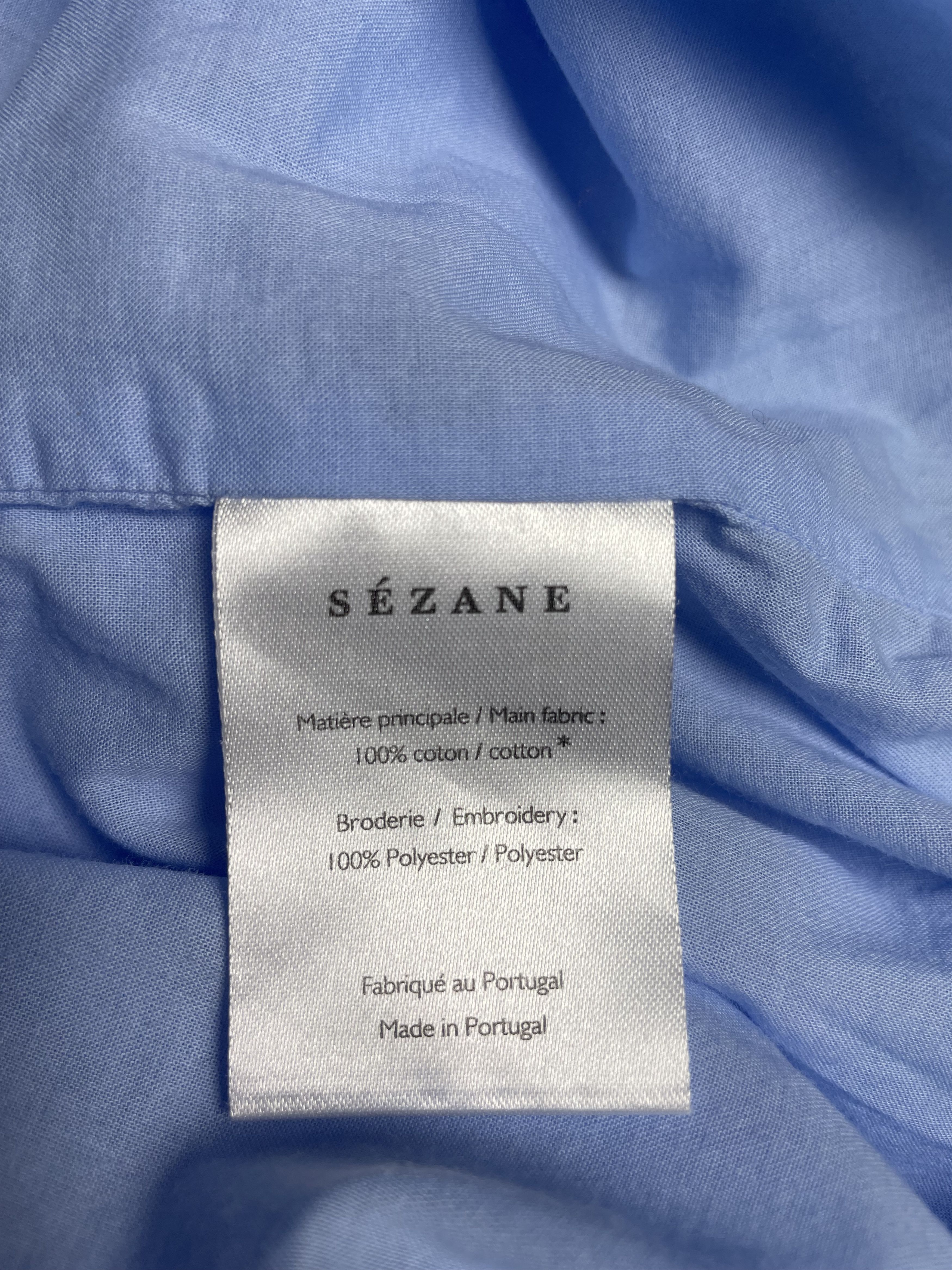 Sezane Sezane Blue Sido Pinstripe Daisy Floral Mini Dress EU 38 Size S / US 4 / IT 40 - 10 Thumbnail