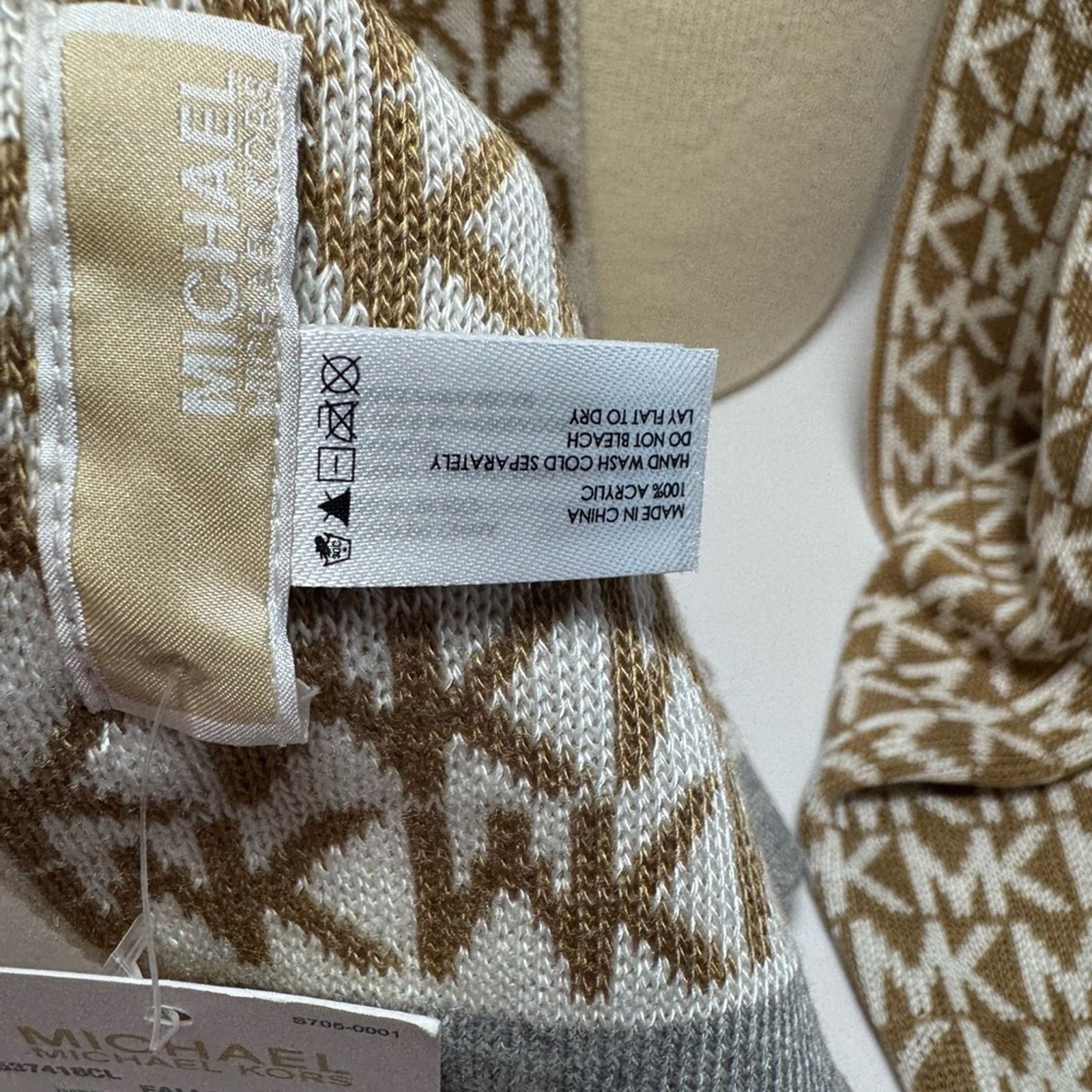 Michael Kors Michael Kors Scarf Brown & White Monogram NWT | Preppy Style Size ONE SIZE - 7 Thumbnail