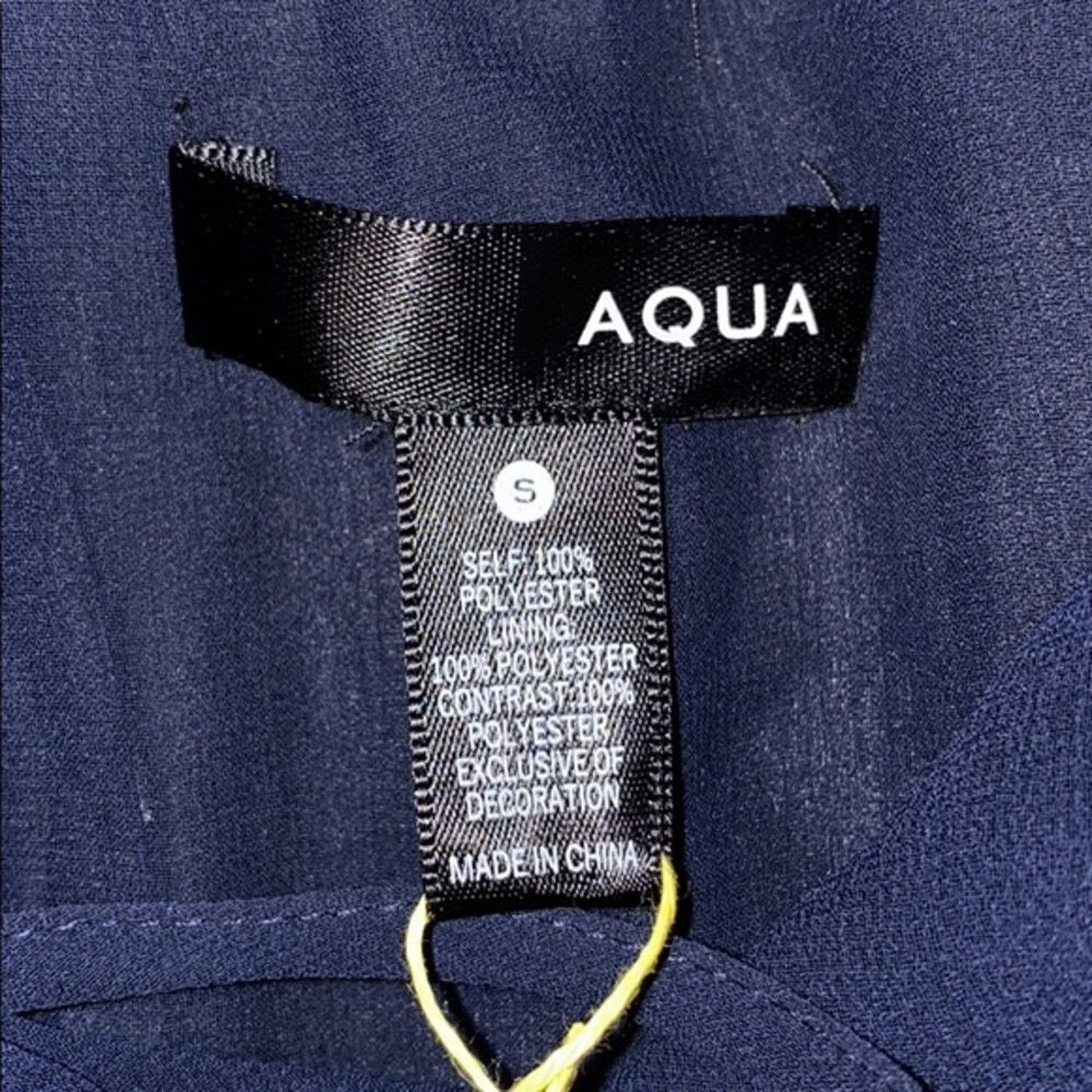 Other Aqua Navy Blue Embroidered Cold Shoulder Mini Dress | Sz S Size S / US 4 / IT 40 - 6 Thumbnail