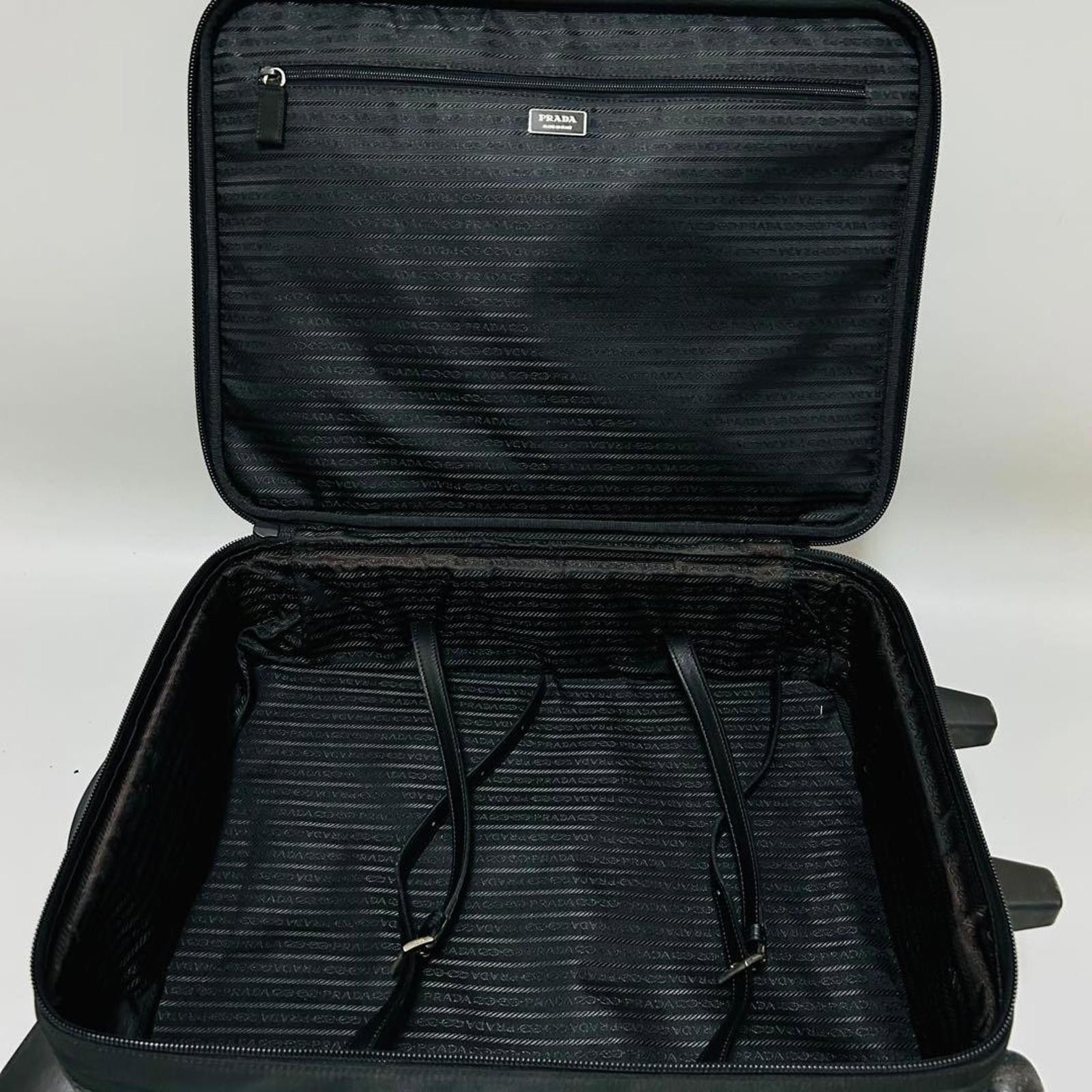 Prada Prada - Black Nylon Rolling Suitcase Luggage Size ONE SIZE - 7 Thumbnail