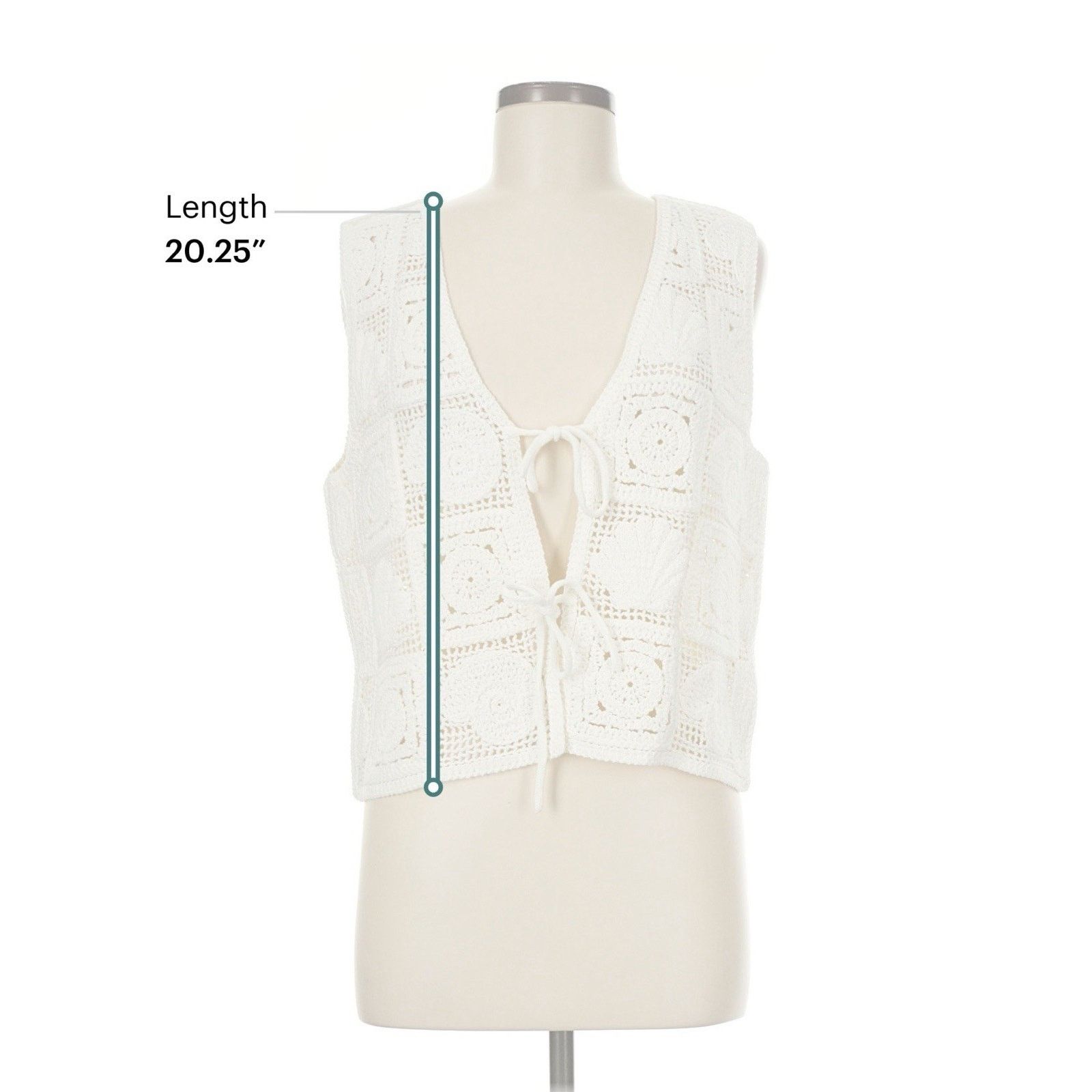 Rails Rails X L Space Paz White Crochet Shell Tie Front Tank Top M Size M / US 6-8 / IT 42-44 - 4 Thumbnail