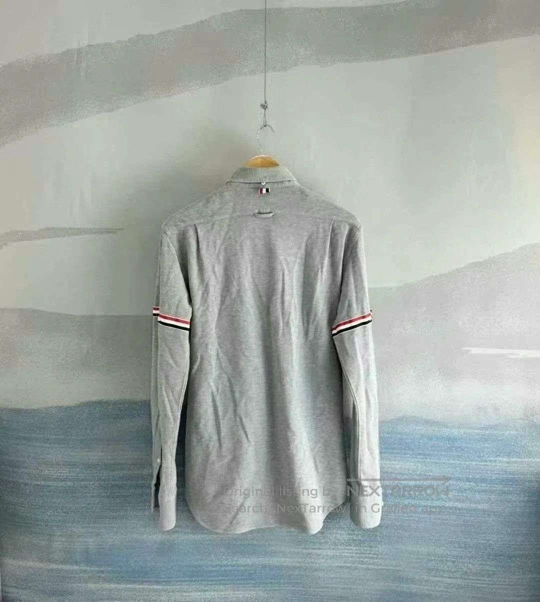 Thom Browne gray striped knit shirt by Thom Browne. Size US M / EU 48-50 / 2 - 3 Thumbnail