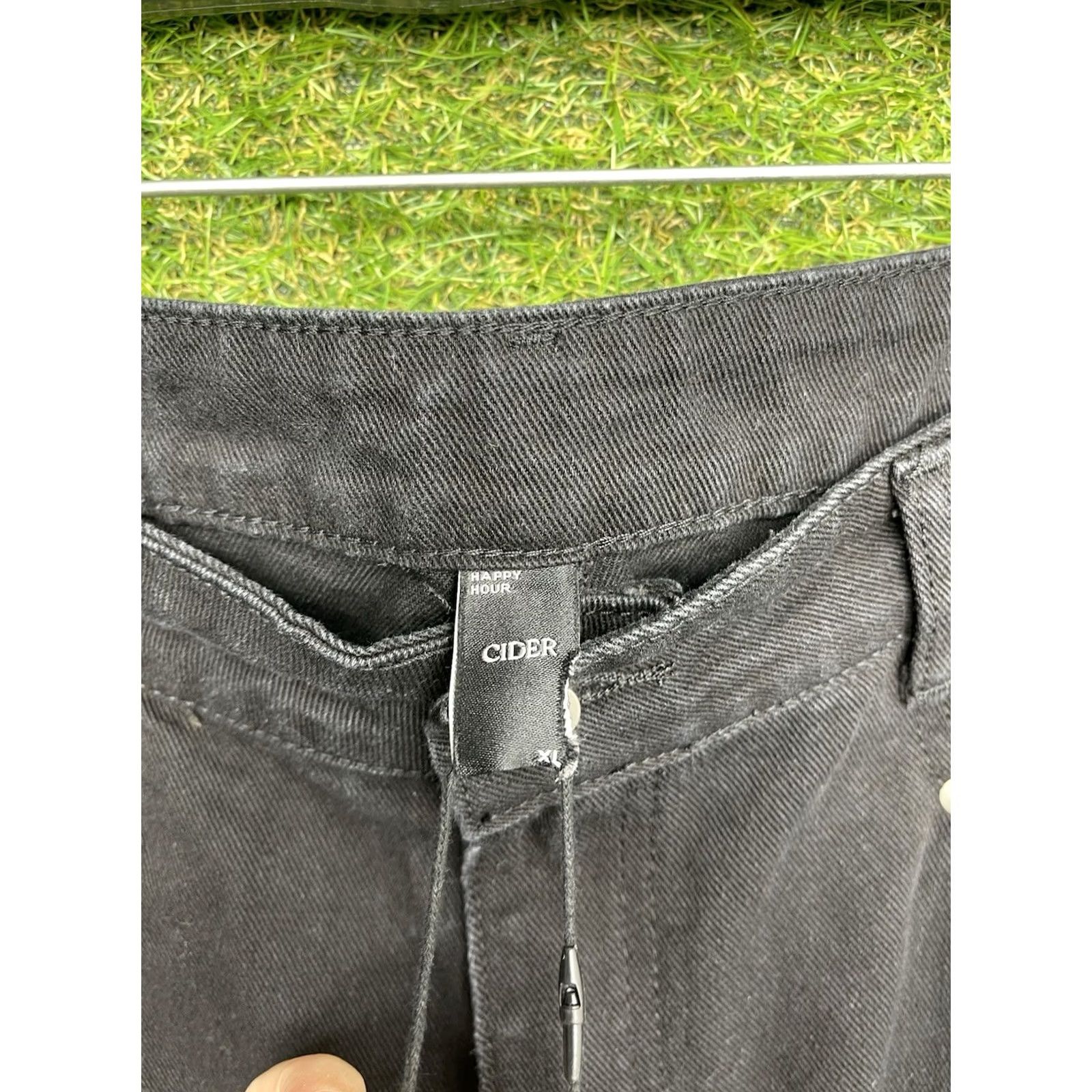 Cider Cider Jeans Wide-Leg Black Denim XL 30x30 Womens Retro 90s Grunge Bohemian Regular Rise Stretch Pants Size 40" / US 18 - 4 Thumbnail