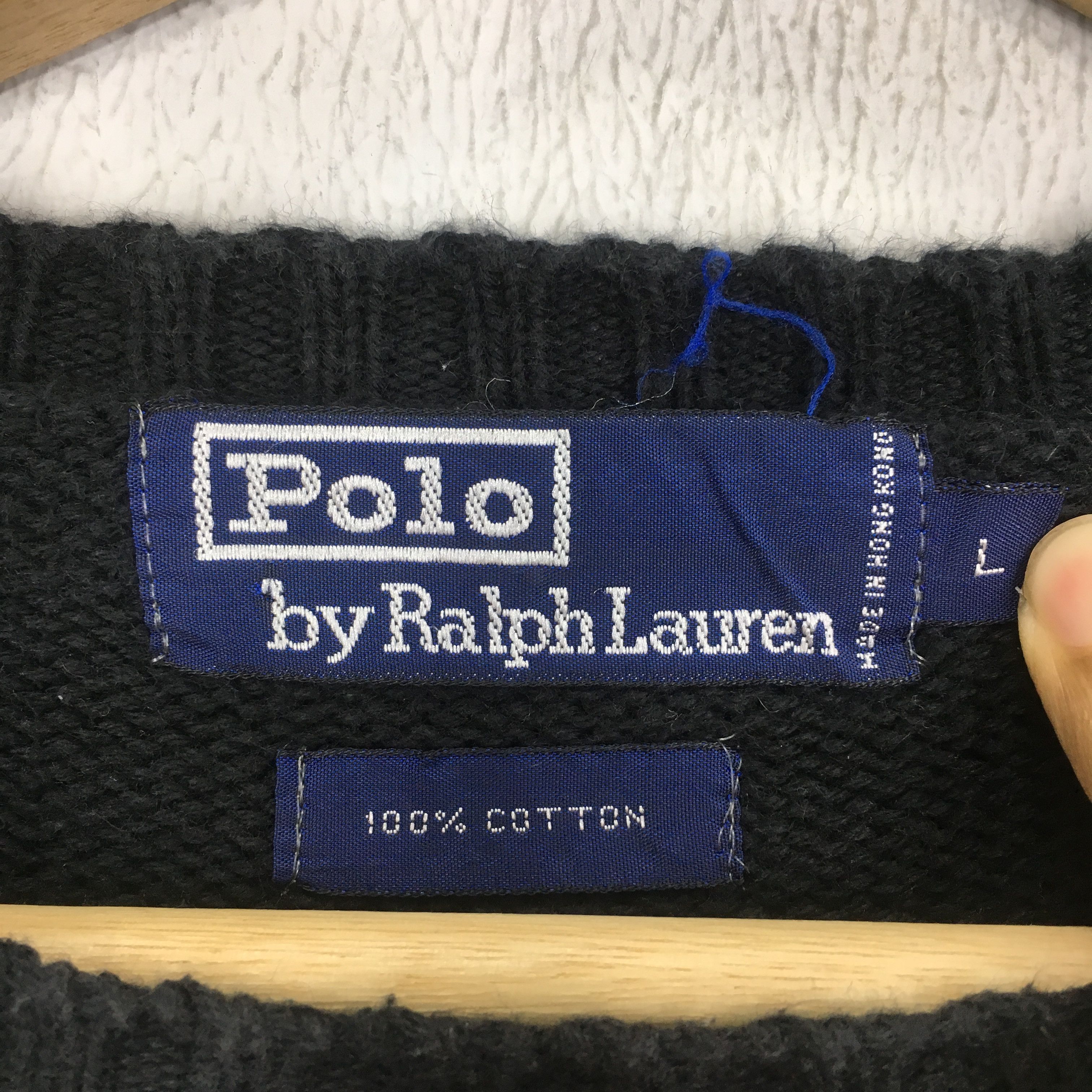 Polo Ralph Lauren Vintage Polo Ralph Lauren Black Cable Knit - 505 Size US L / EU 52-54 / 3 - 11 Thumbnail
