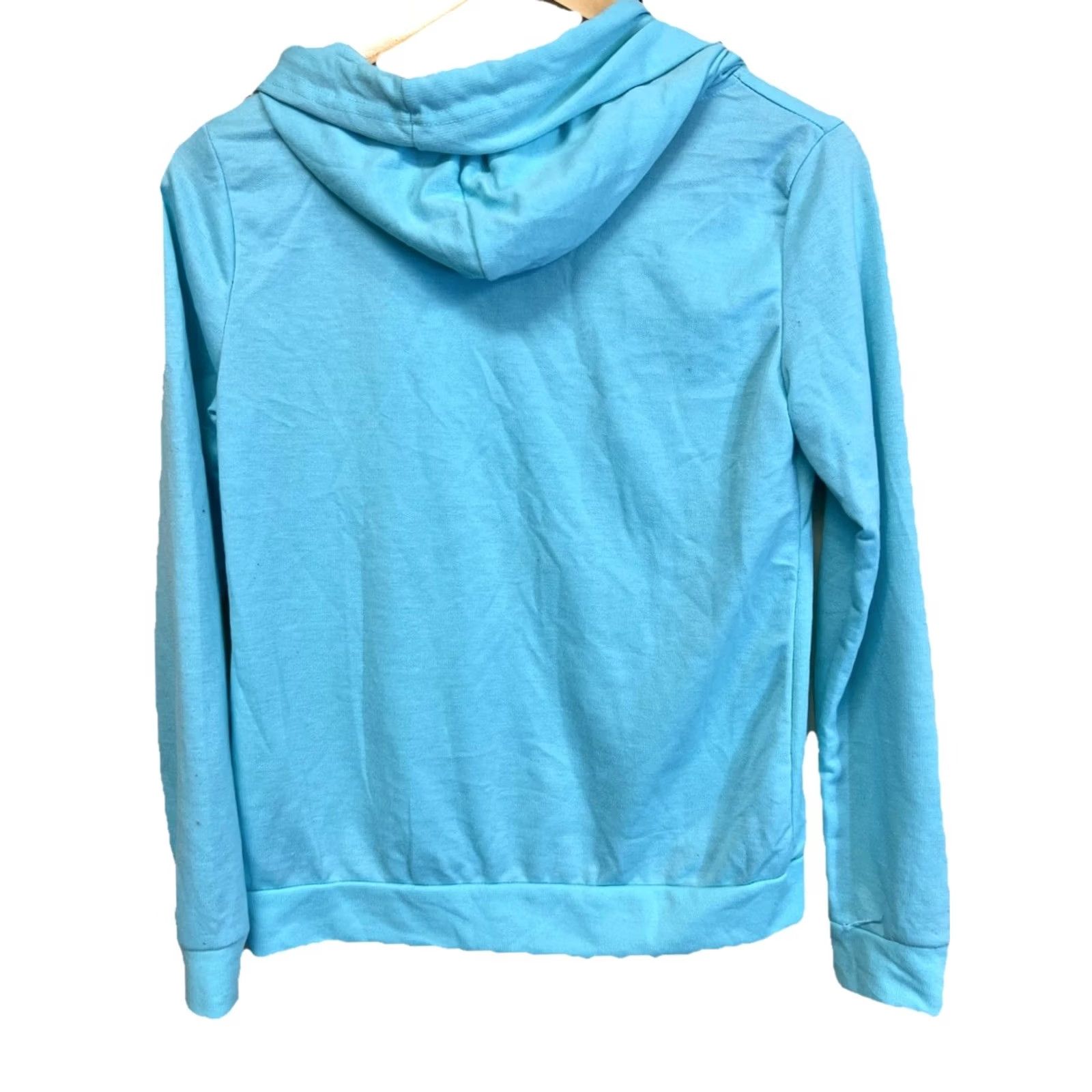 Victoria's Secret PINK Victoria’s Secret Hoodie Womens Pullover Lightweight Logo Aqua Blue, Size S, Cotton-Polyester Blend, Lounge Activewear Size S / US 4 / IT 40 - 4 Thumbnail