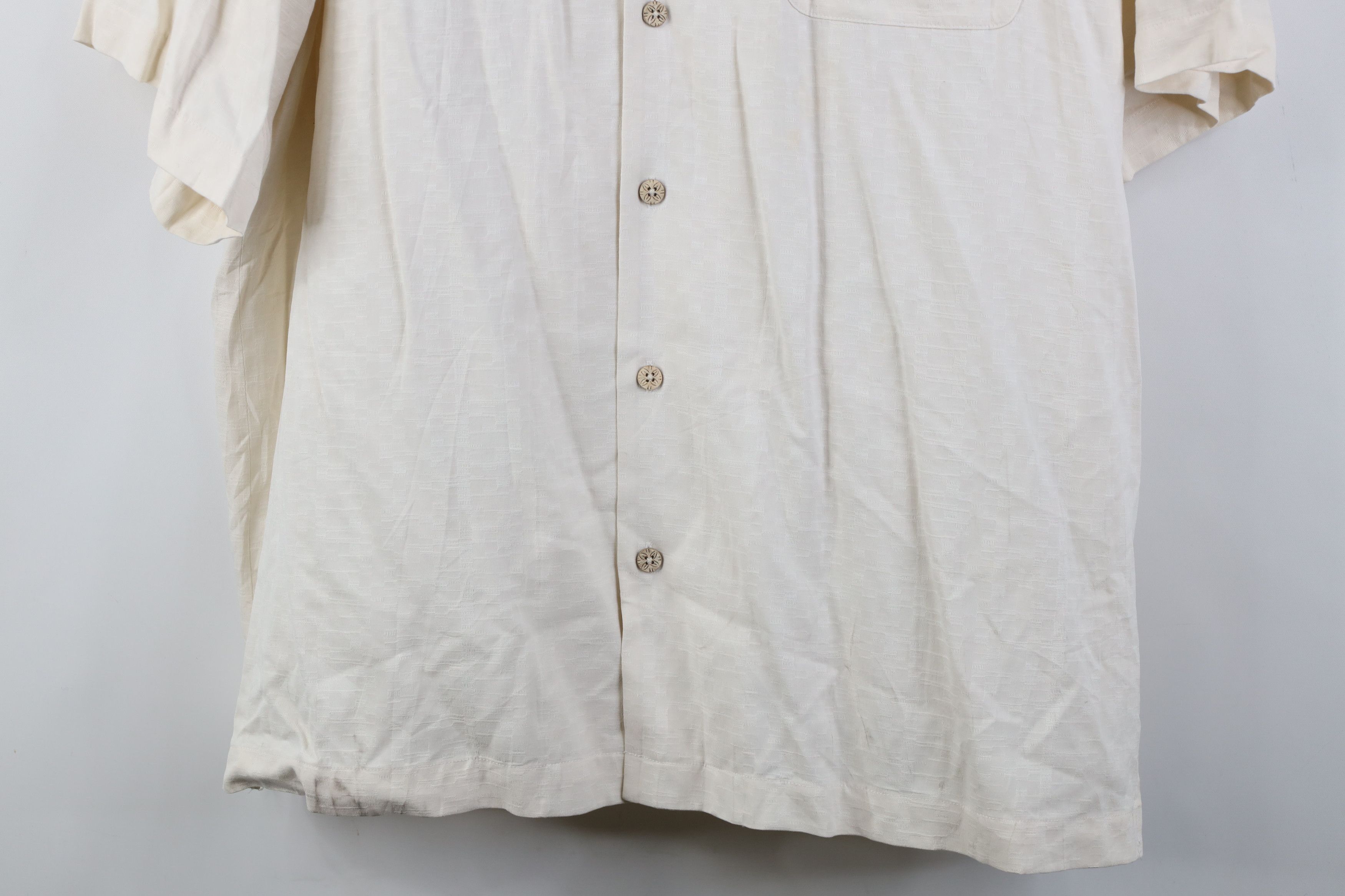 Tommy Bahama Vintage Y2K Tommy Bahama Looped Collar Button Shirt Cream Size US XL / EU 56 / 4 - 4 Thumbnail