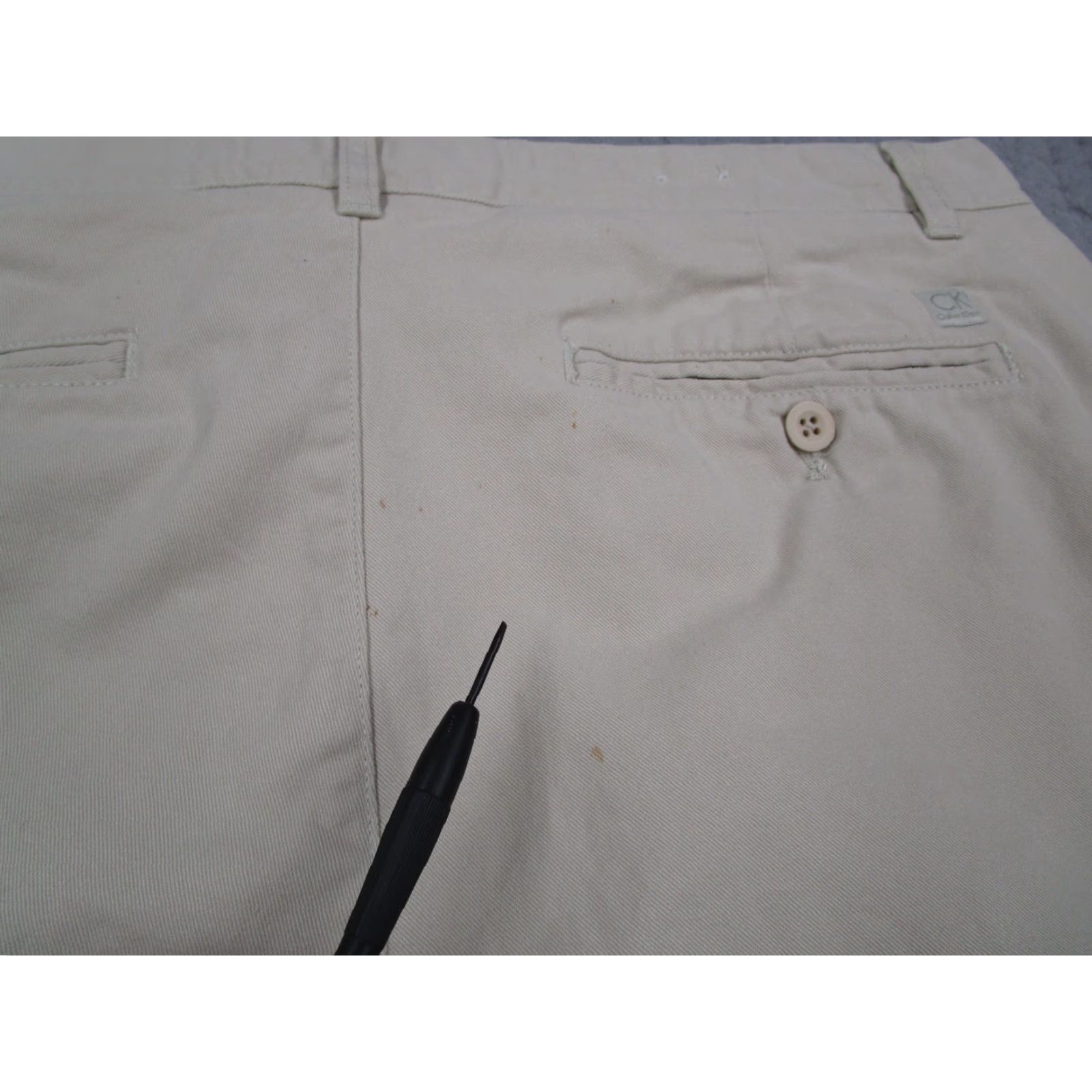 Calvin Klein VINTAGE Calvin Klein Pants Mens 36 Beige Super Sandwash Twill Flat Front Chinos 36x30 Mens Beige Pants Calvin Klein Retro City Preppy 90s Mens Size US 36 / EU 52 - 7 Thumbnail