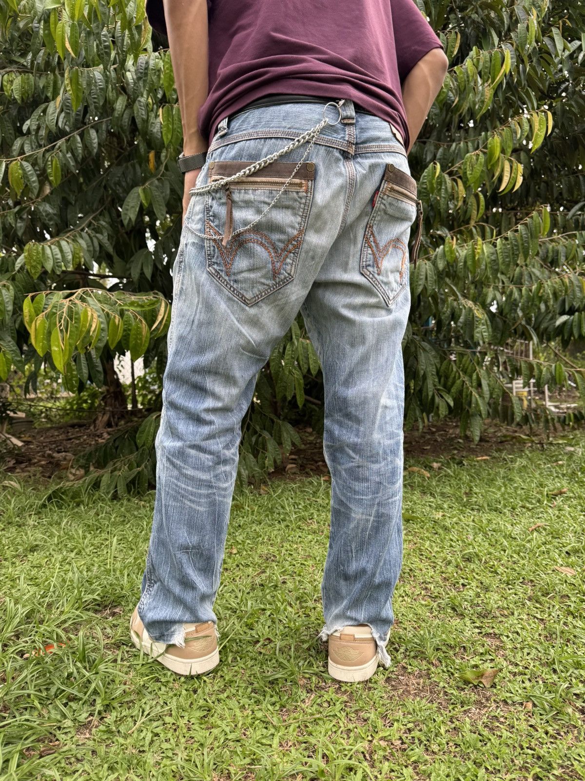 Edwin × Vintage Original Edwin 503 Damaged Regular Fit Jeans Size US 32 / EU 48 - 4 Thumbnail