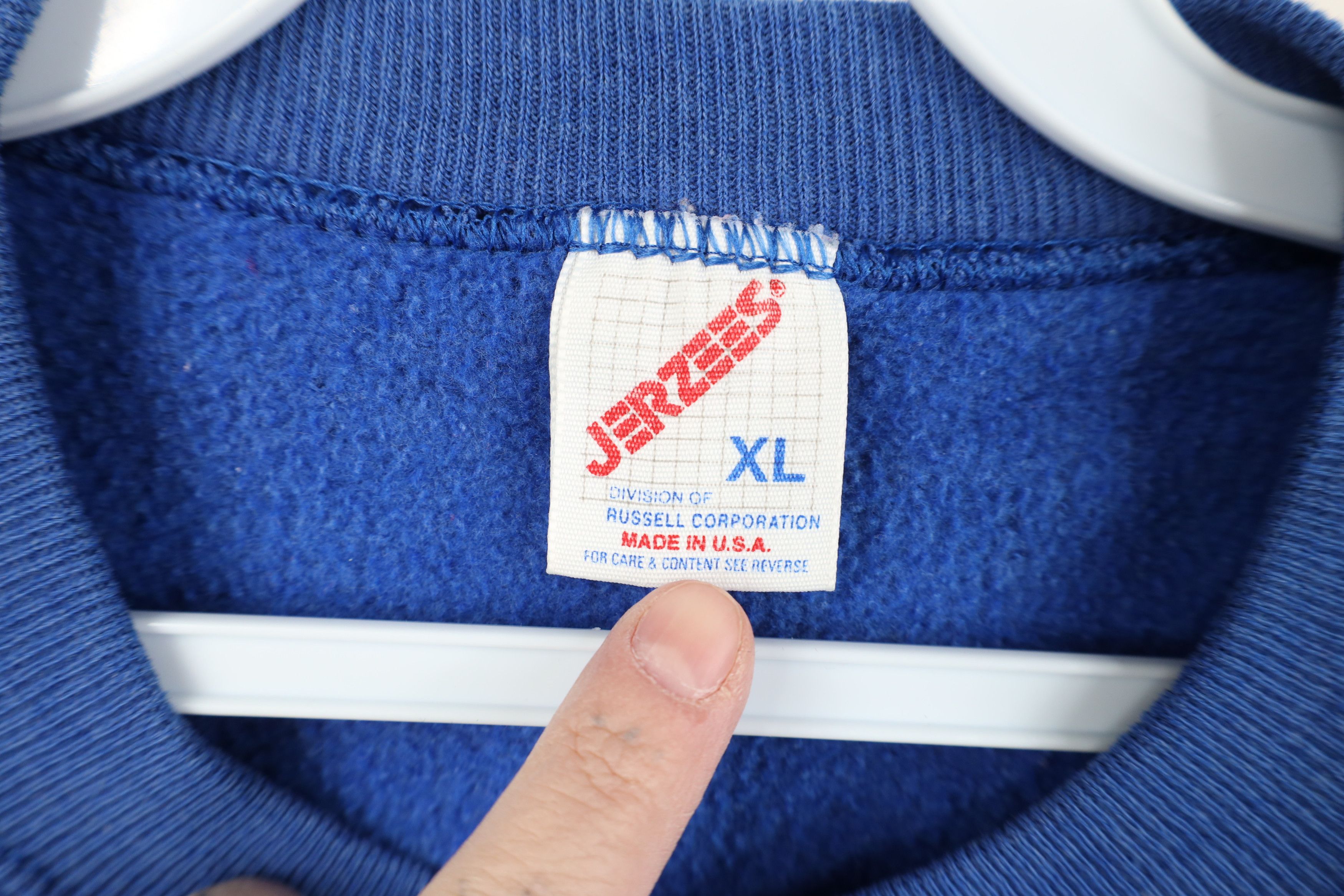 Vintage Vintage 90s Streetwear Crewneck Sweatshirt Royal Blue USA Size US XL / EU 56 / 4 - 4 Thumbnail