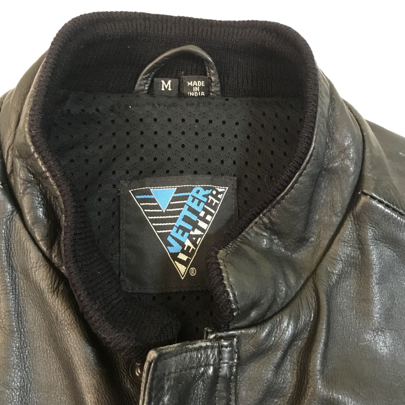 Vintage VINTAGE Vetter Leather Motorcycle Jacket Black Sz M Zip Pockets Mens Riding 90s Biker Leather Jacket Size US M / EU 48-50 / 2 - 2 Thumbnail