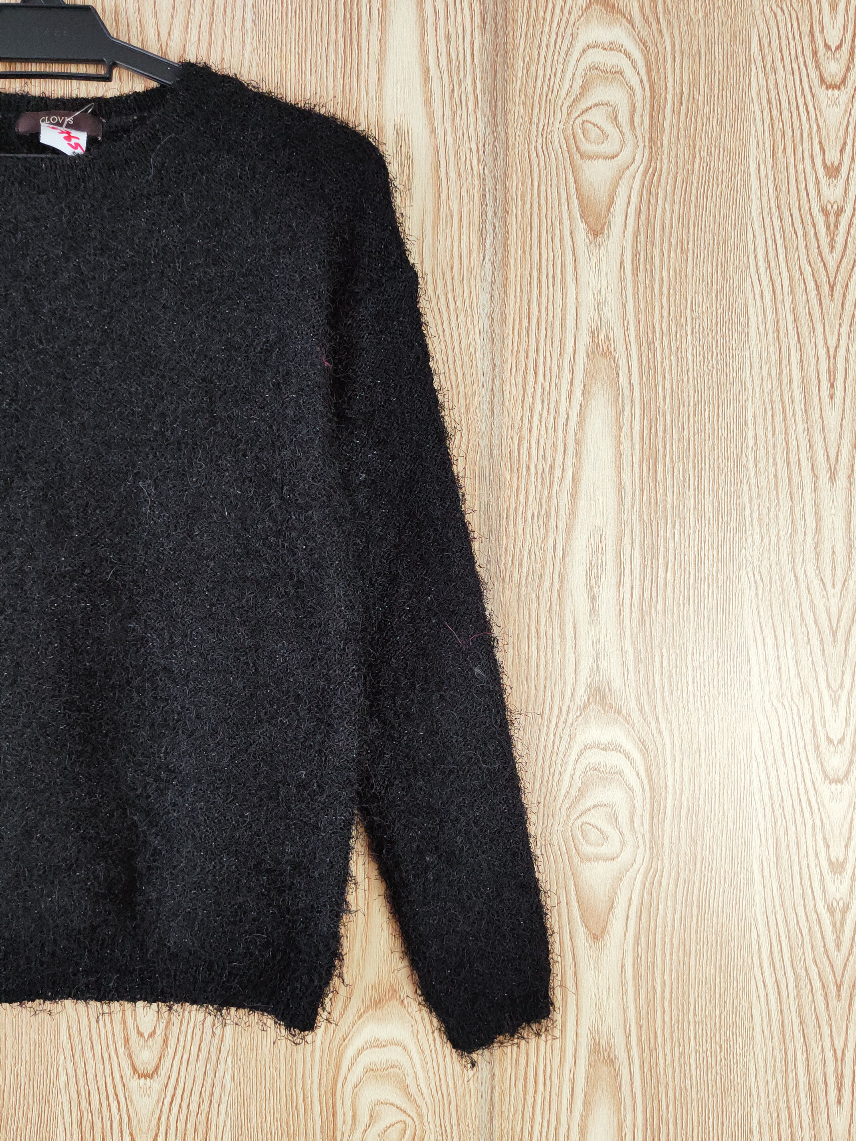 Japanese Brand × Vintage Clovis Black Shag Shaggy Fur Mohair Knitwear #W765 Size XS / US 0-2 / IT 36-38 - 5 Thumbnail