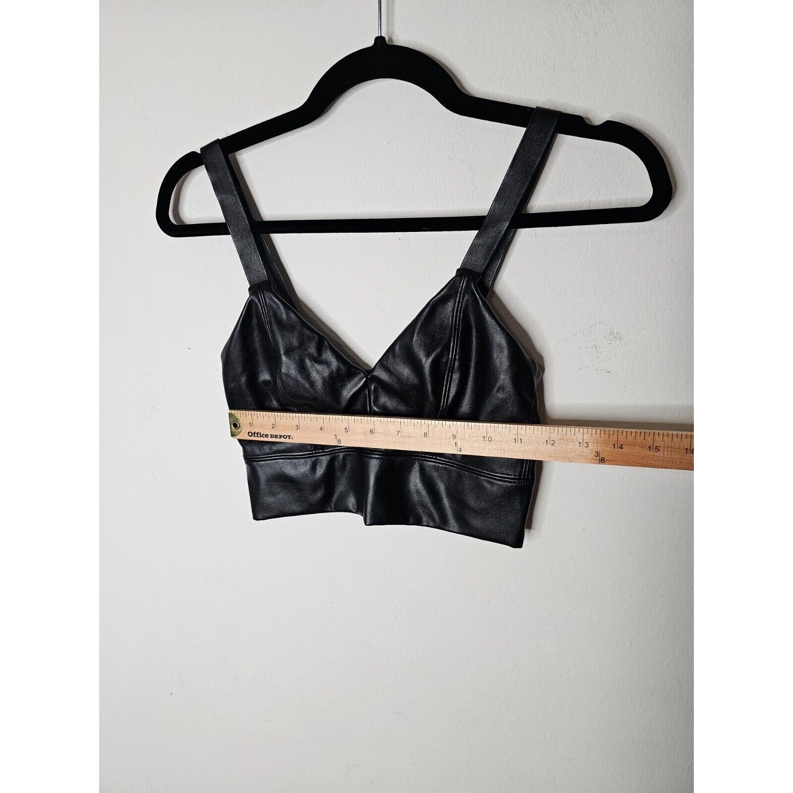 Wolford Wolford Black Emma Leather VNeck Back Zip Bralette Crop 4 Size S / US 4 / IT 40 - 4 Thumbnail
