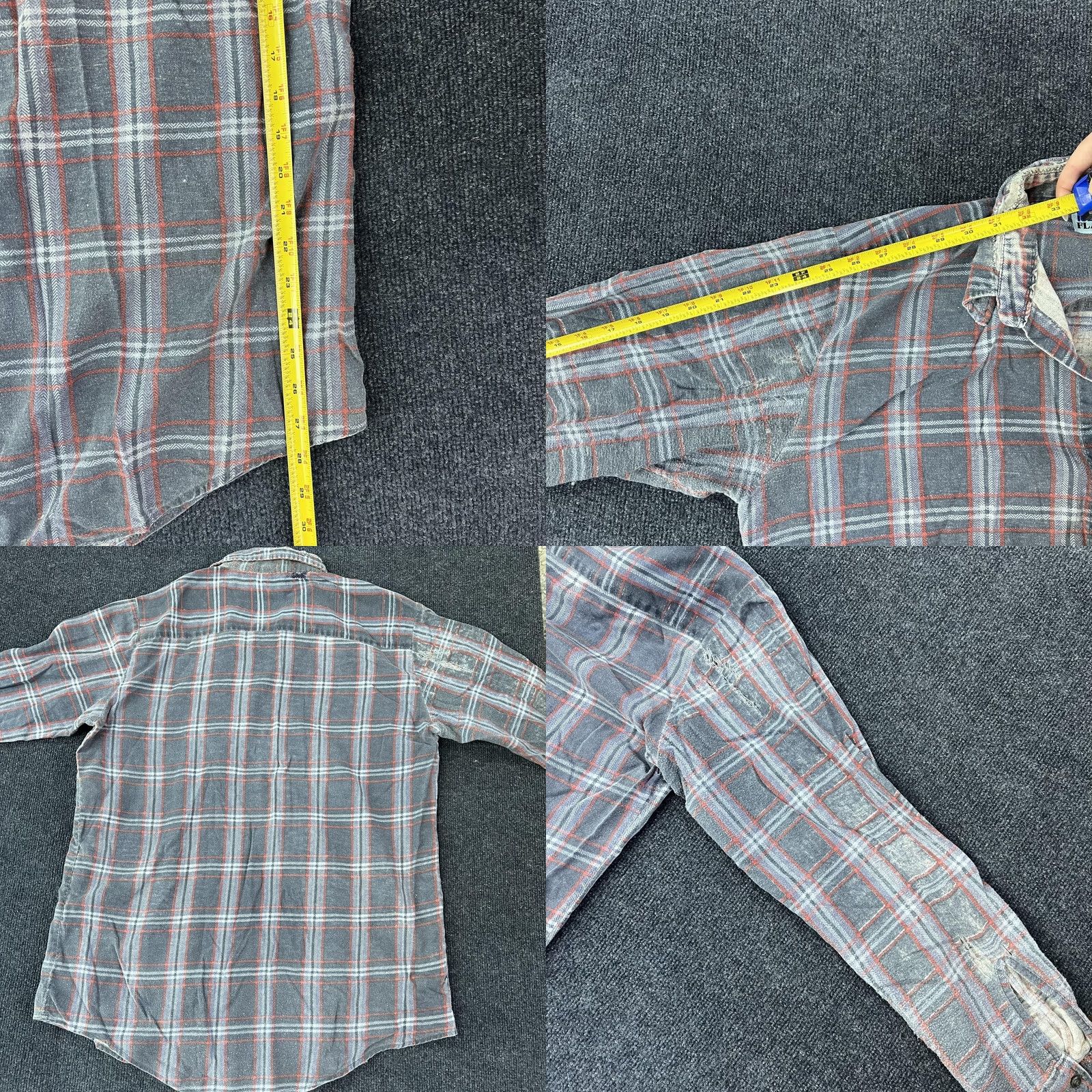 Vintage VINTAGE Haband's Ice House Flannels Shirt Mens LT Gray Plaid Button Long Sleeve Size US L / EU 52-54 / 3 - 8 Thumbnail