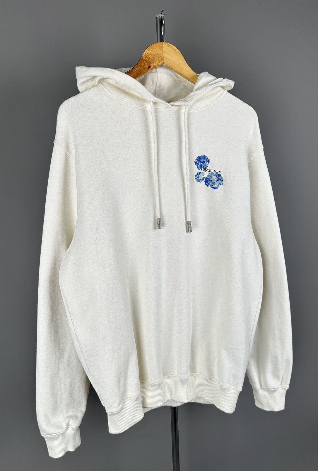 Off-White Off White - Floral Arrows Neutral Hoodie Embroidered Details Size US M / EU 48-50 / 2 - 2 Thumbnail