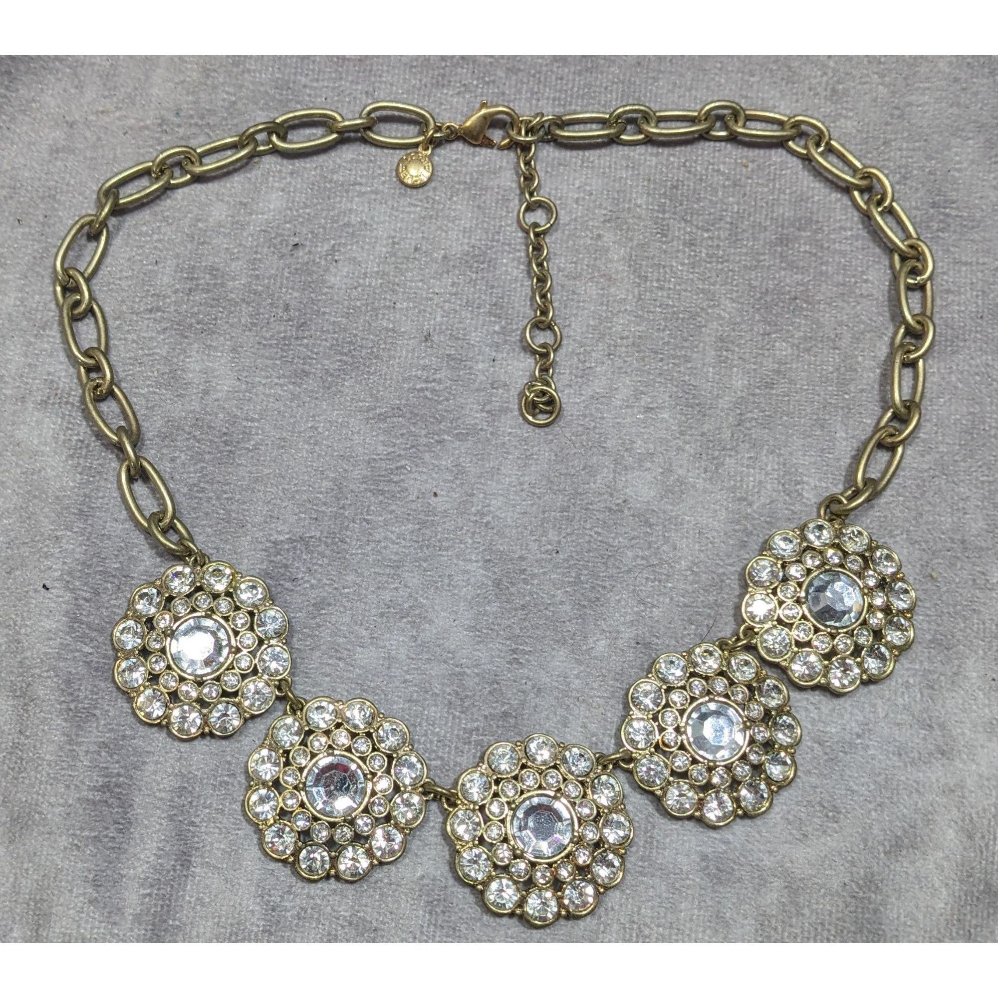 J.Crew J.Crew Preppy Glam Rhinestone Medallion Necklace Size ONE SIZE - 6 Thumbnail