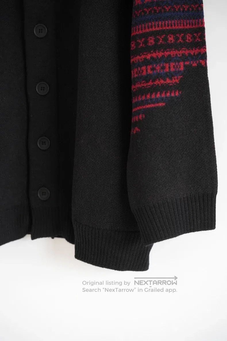 Yohji Yamamoto YOHJI YAMAMOTO Black and Red Striped Knit Cardigan Size US L / EU 52-54 / 3 - 5 Thumbnail