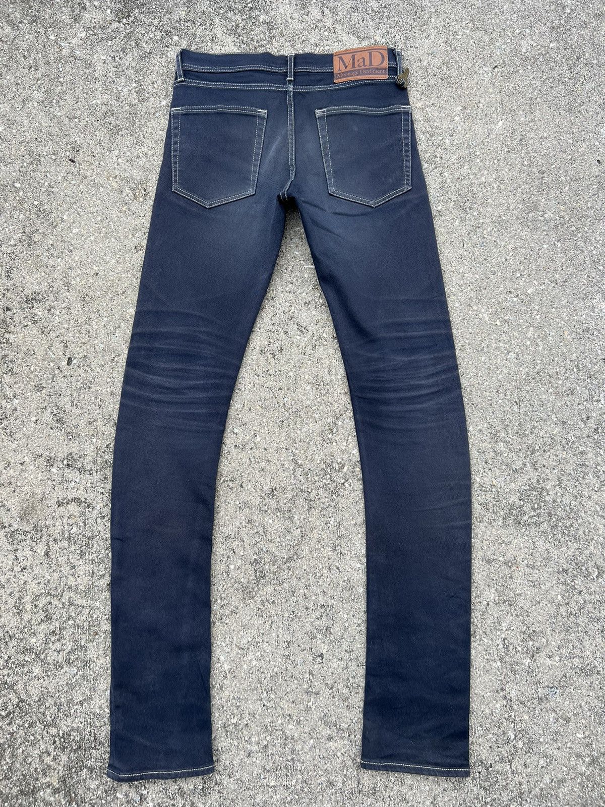 Vintage Moonage Devilment MAD Japan Dirty Mud Denim Stretch Jeans Size US 29 - 2 Thumbnail