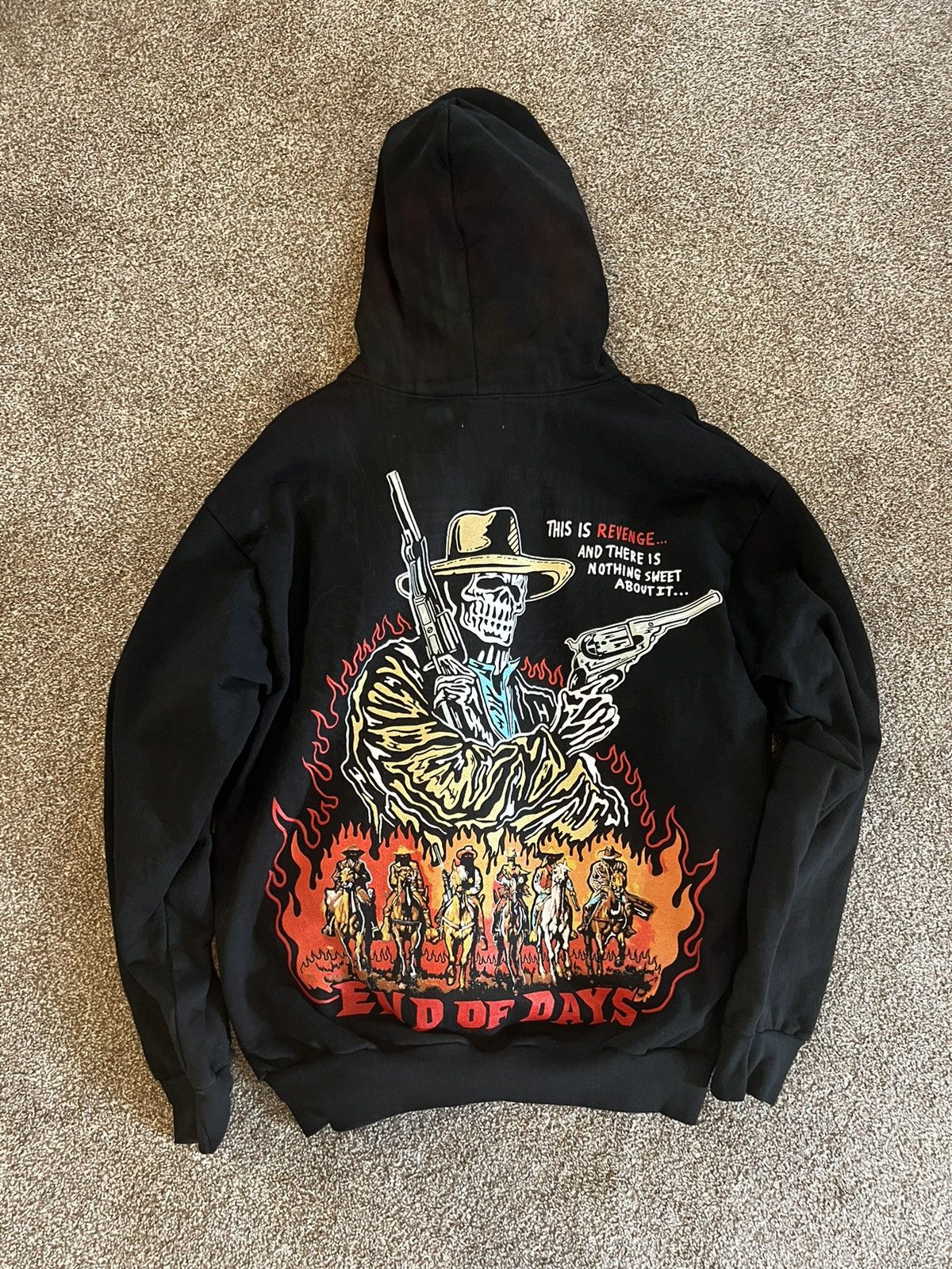 image of Warren Lotas End Of Days Cowboy Hoodie in Black, Men's (Size XL)