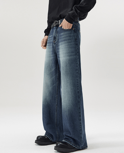 Japanese Brand Washed distressed trendy cleanfit loose jeans y2k Size US 34 / EU 50 - 3 Thumbnail