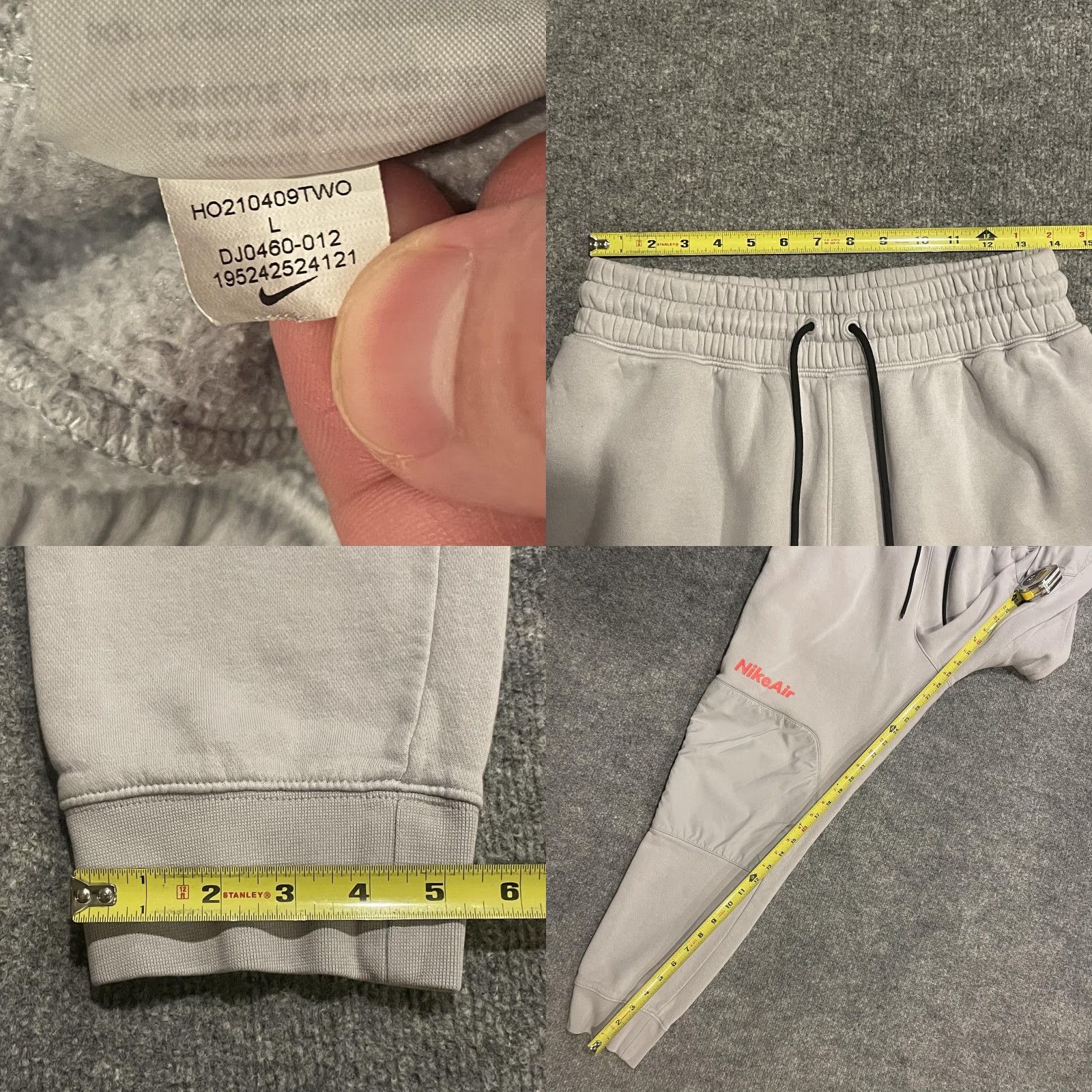 Nike Nike Air Sportswear NSW Hybrid Fleece Joggers Mens L Gray Zip Pockets DJ0460-012 Size US 33 - 9 Thumbnail